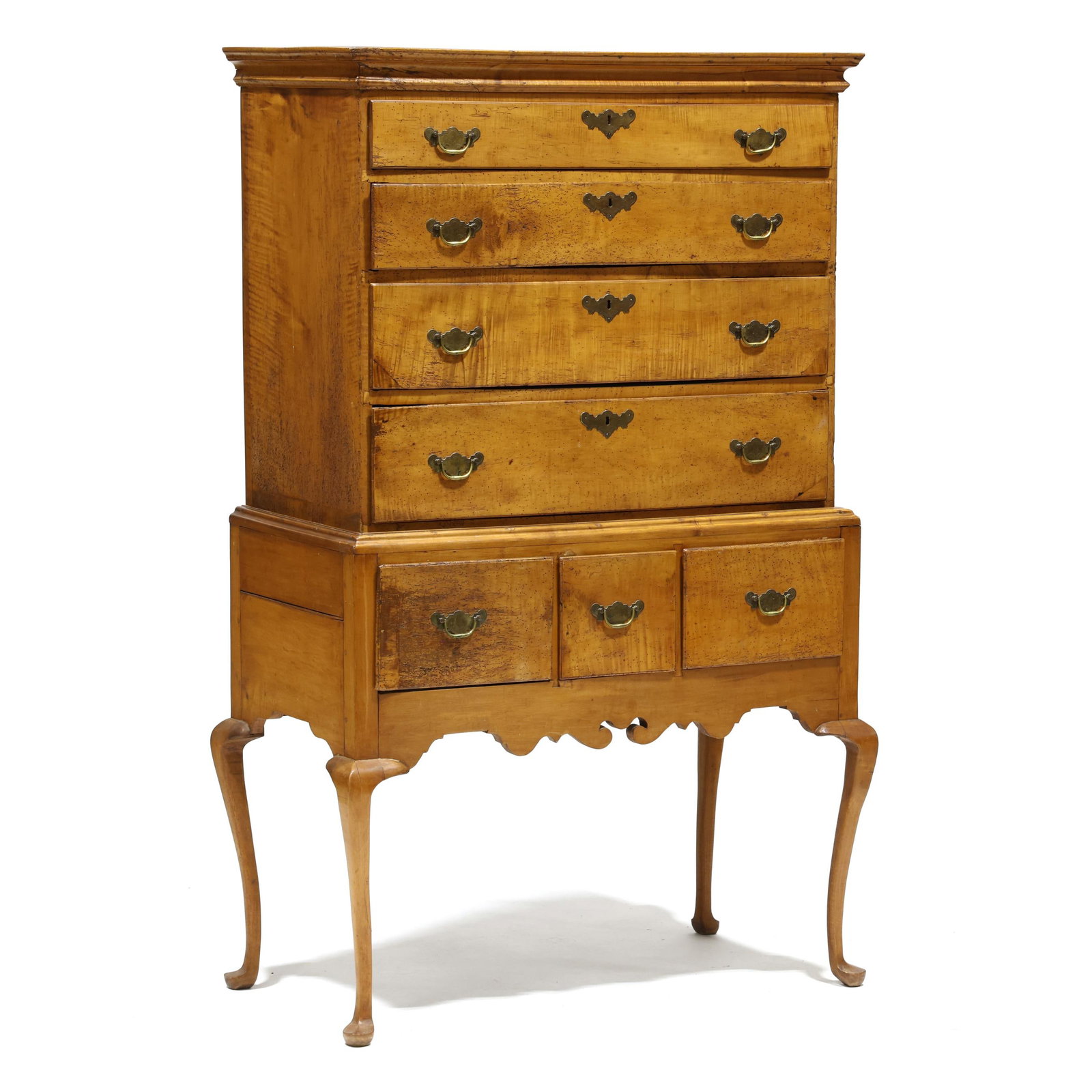New England Queen Anne Maple Highboy (1 of 12)