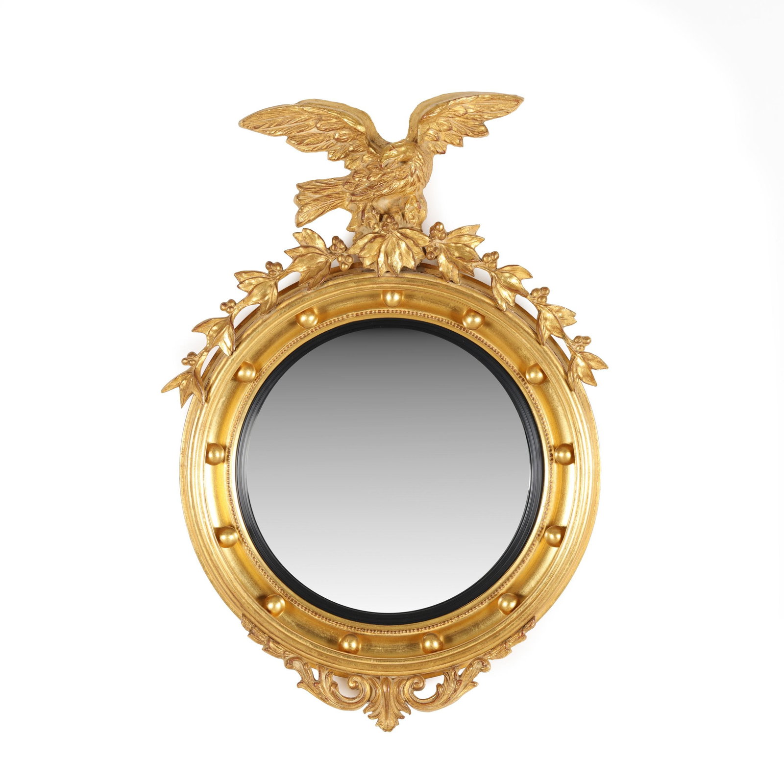 Carver's Guild, Federal Style Giltwood Convex Bullseye Mirror (1 of 8)