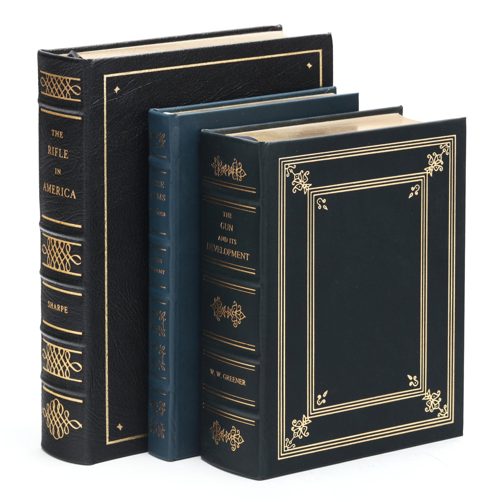 Three Leather Bound Special Editions from The Firearms Classics Library: Three Leather Bound Special Editions from The Firearms Classics Libraryall special editions privately printed for the members of The Firearms Classics Library; bound in gilt-stamped genuine leather wi