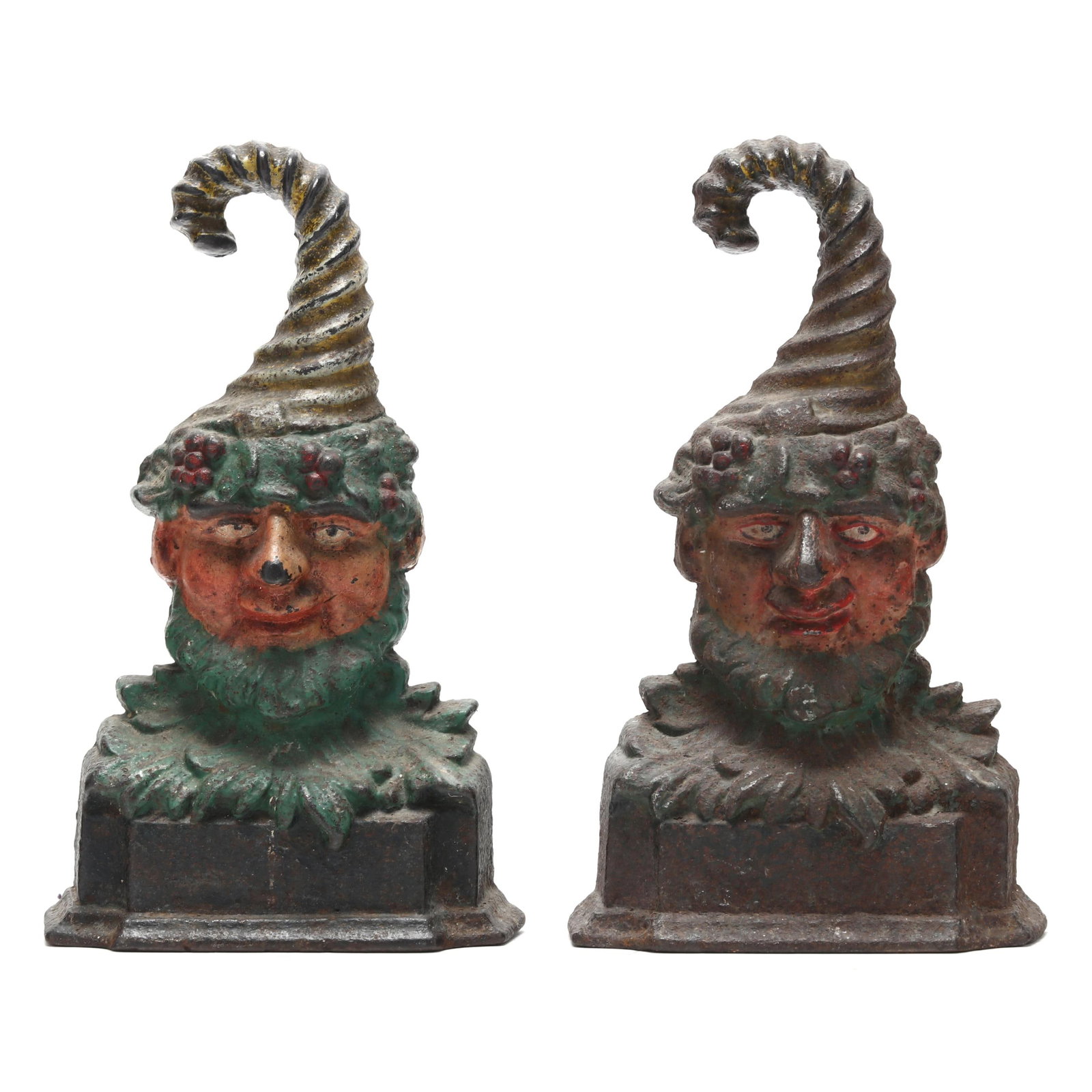 Pair of Antique Bacchus Cast Iron Doorstops (1 of 4)