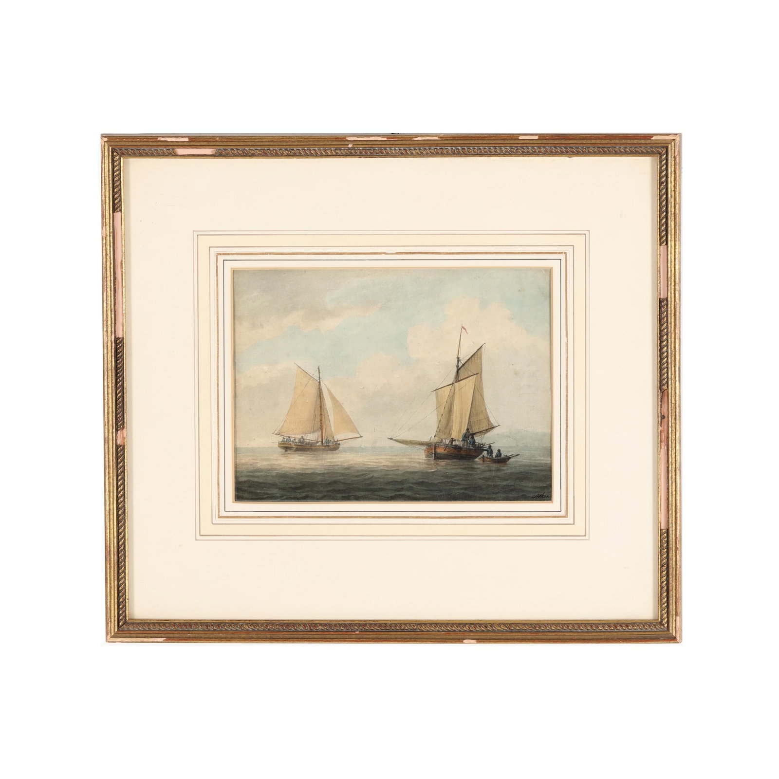 Samuel Atkins (English, 1760-1808), Two Sailing Ships at Sea (1 of 7)