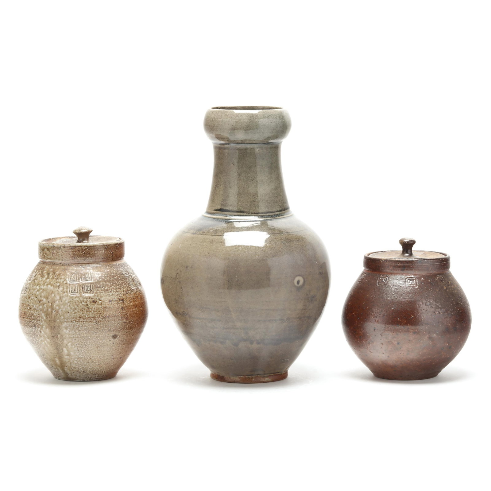 Mark Hewitt (NC, b. 1955), Three Pottery Vessels (1 of 8)