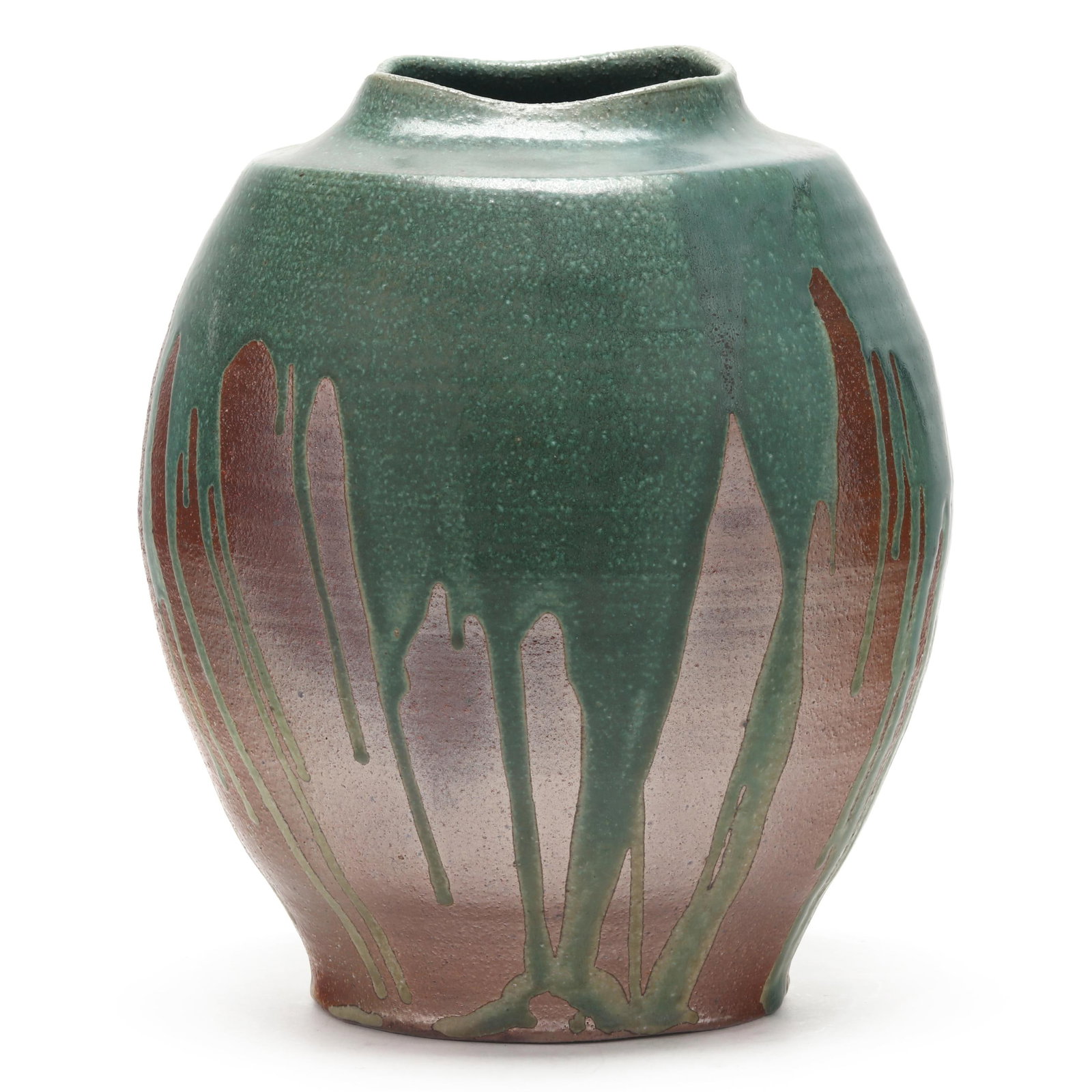 Fred Johnston (Seagrove, NC), Drip Glazed Pottery Vase (1 of 7)