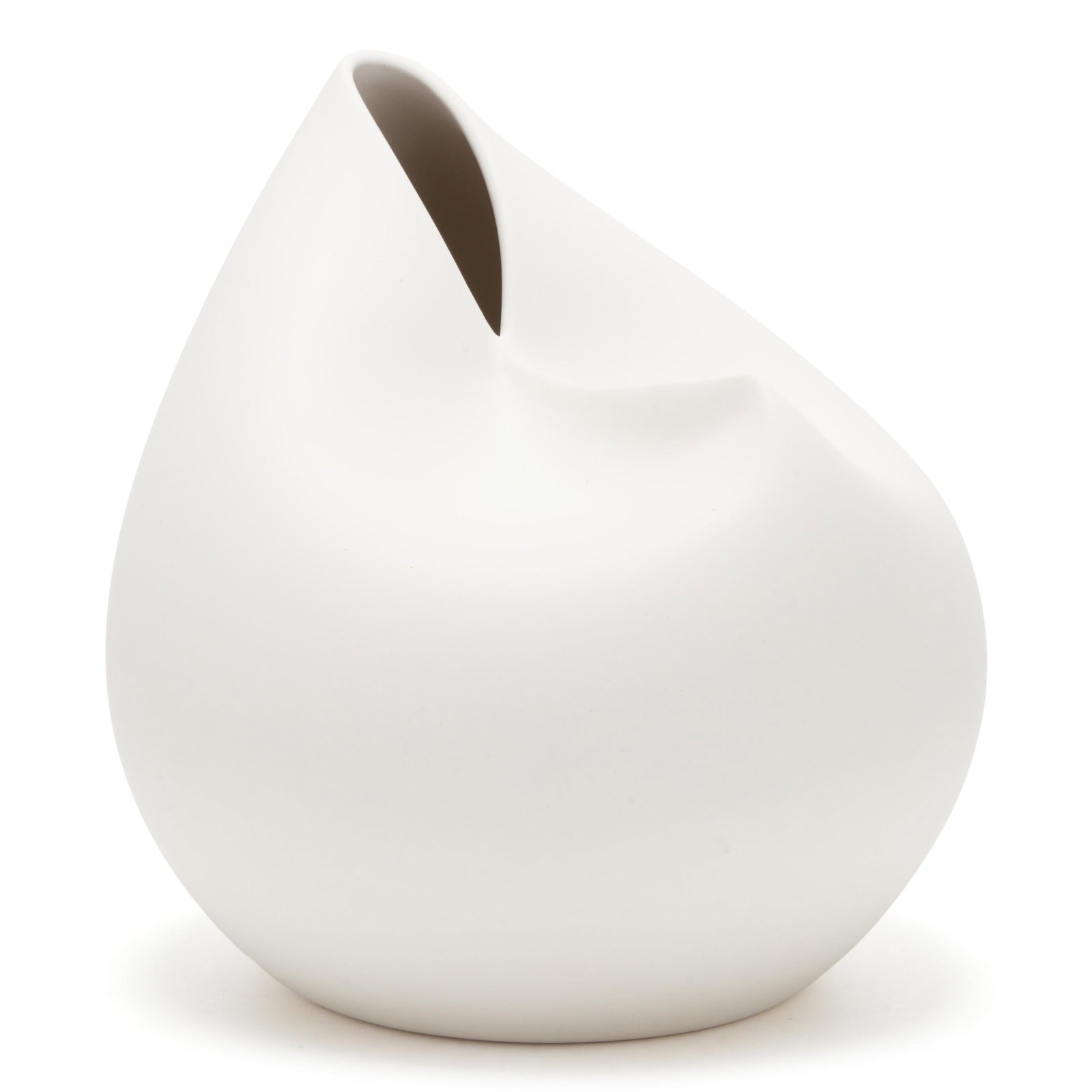 Jeannine Marchand (Puerto Rico/NC, 20th century), Ceramic Fold Vase: Jeannine Marchand (Puerto Rico/NC, 20th century), Ceramic Fold Vase2014, Spruce Pine, NC, sculpted white clay vase with matte texture, signed and dated to underside. 9 x 8 1/2 x 8 1/2 in. Jeannine Mar