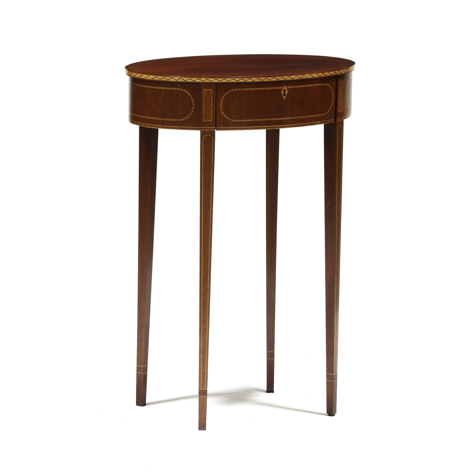 Baker, Colonial Williamsburg Reproduction, Federal Style Inlaid Side Table (1 of 9)