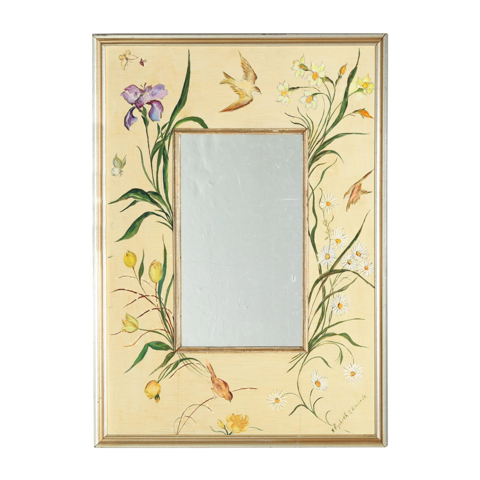 Paint Decorated Mirror, Signed (1 of 7)