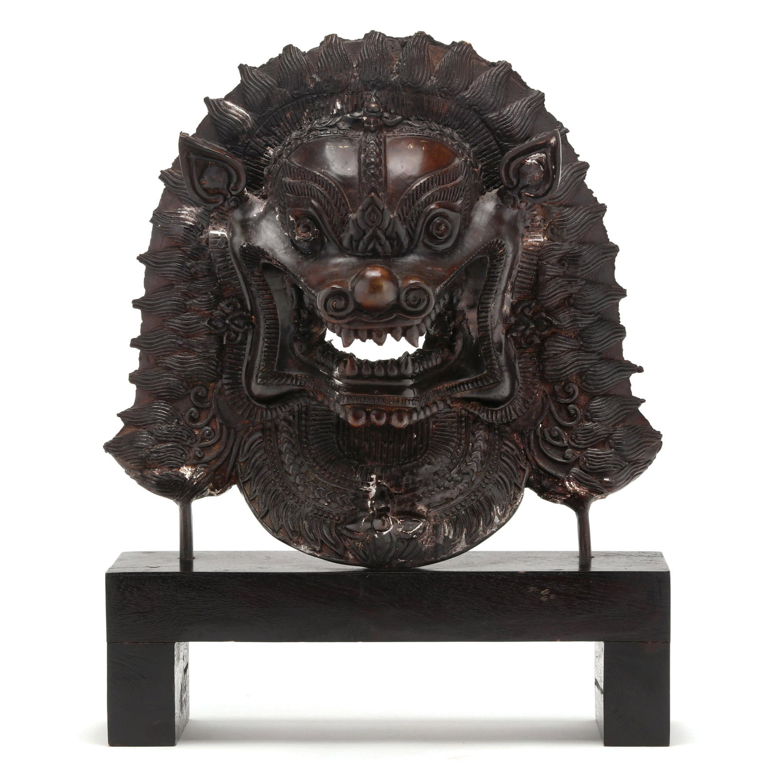 A Southeast Asian Bronze Singha Mask (1 of 6)