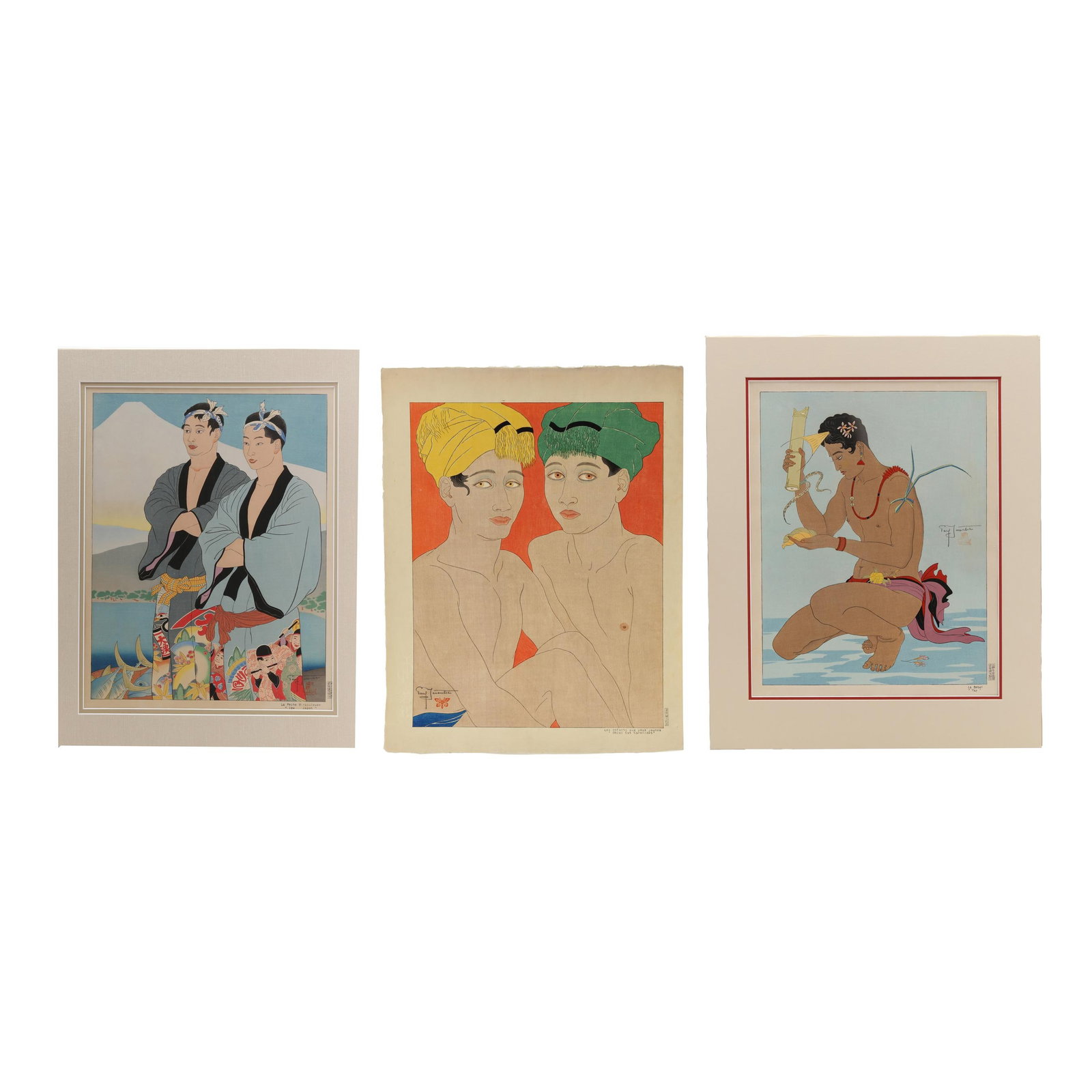 Paul Jacoulet (French, 1902-1960), La Peche Miracleuse / Le Betel "Yap" / Les Enfants aux Yeux (1 of 14)