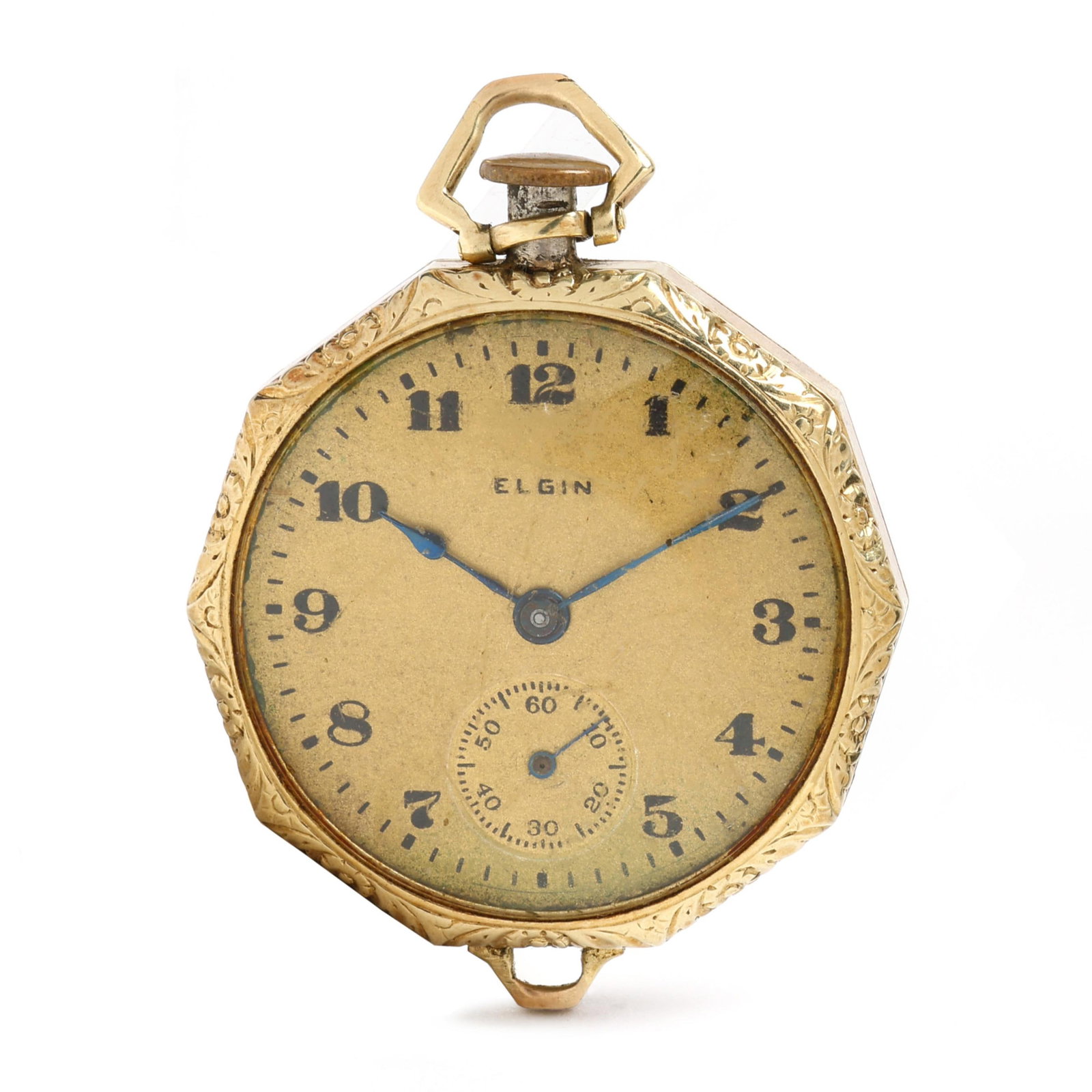 Lady's Gold Open Face Pendant Watch, Elgin (1 of 3)