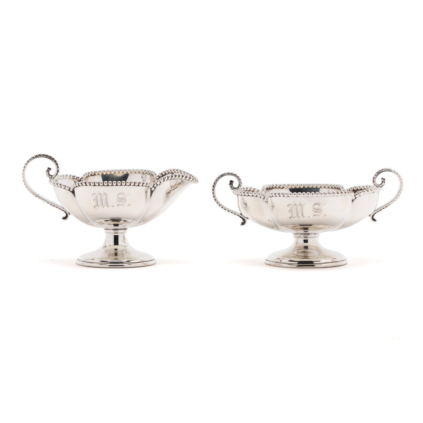 Frank M. Whiting Co. Sterling Silver Creamer and Sugar Bowl (1 of 7)