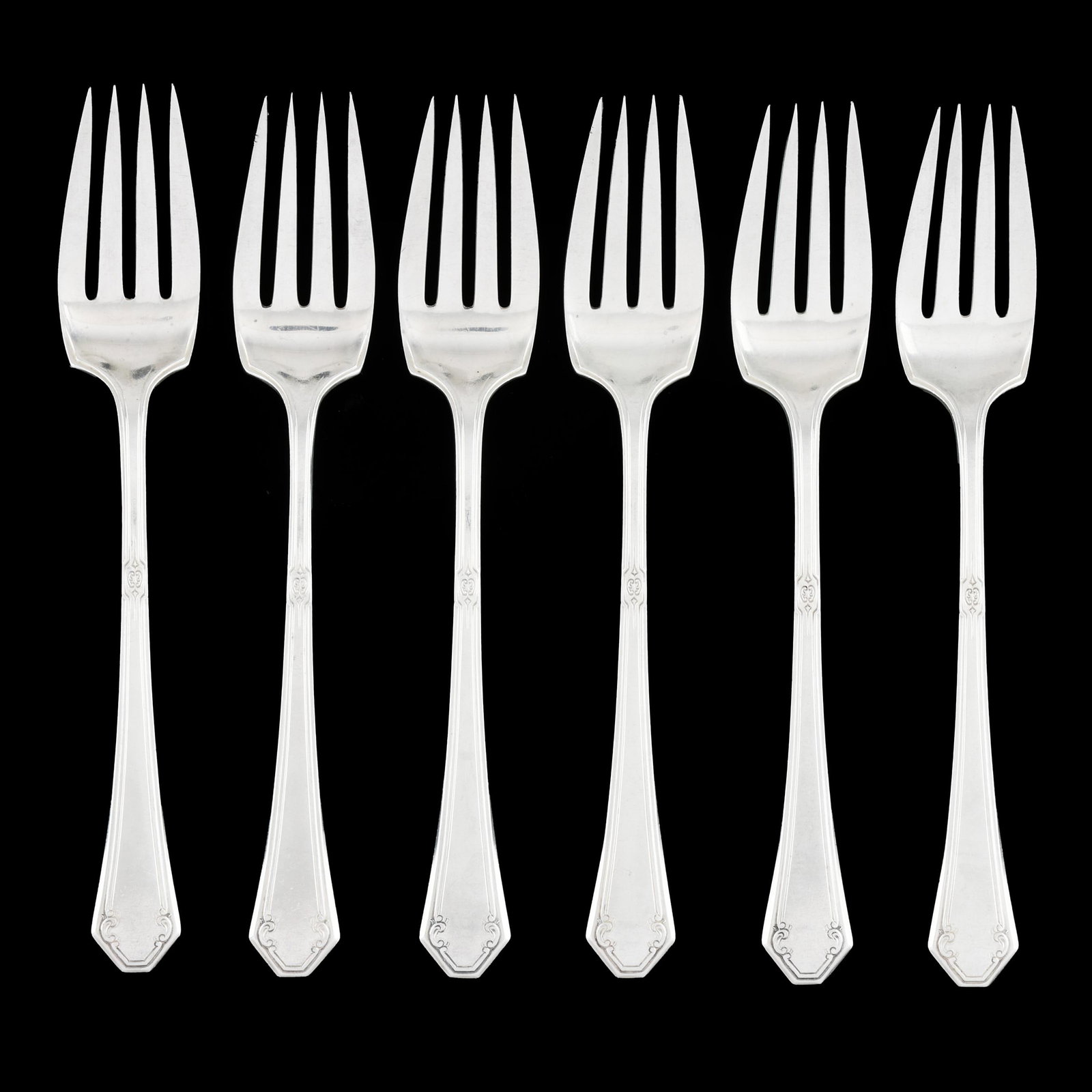 Set of Six Towle Lady Mary Sterling Silver Salad Forks (1 of 3)