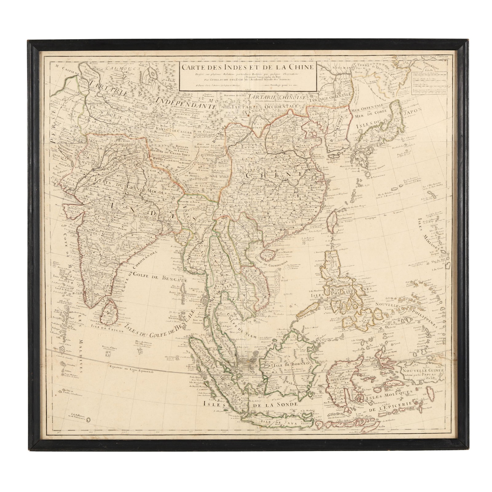 Guillaume Delisle's Important Early-18th-Century Map of India and East Asia: Guillaume Delisle's Important Early-18th-Century Map of India and East Asia Guillaume Delisle. CARTE DES INDES ET DE LA CHINE DRESSEE SUR PLUSIEURS RELATIONS PARTICULIERES RECTIFIEES PAR QUELQUES OBSE