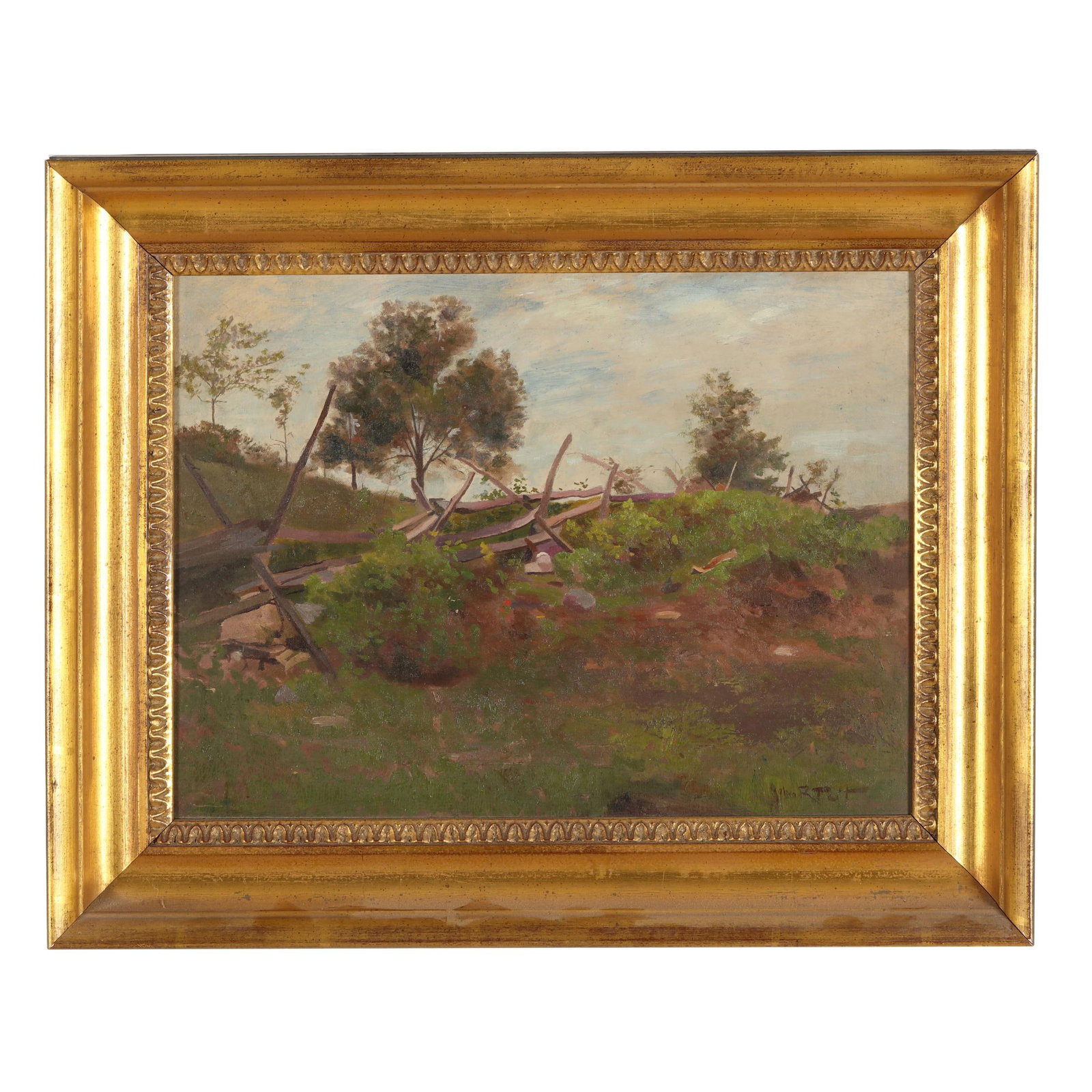 John Robinson Tait (American, 1834-1909), Landscape with Fence (1 of 5)