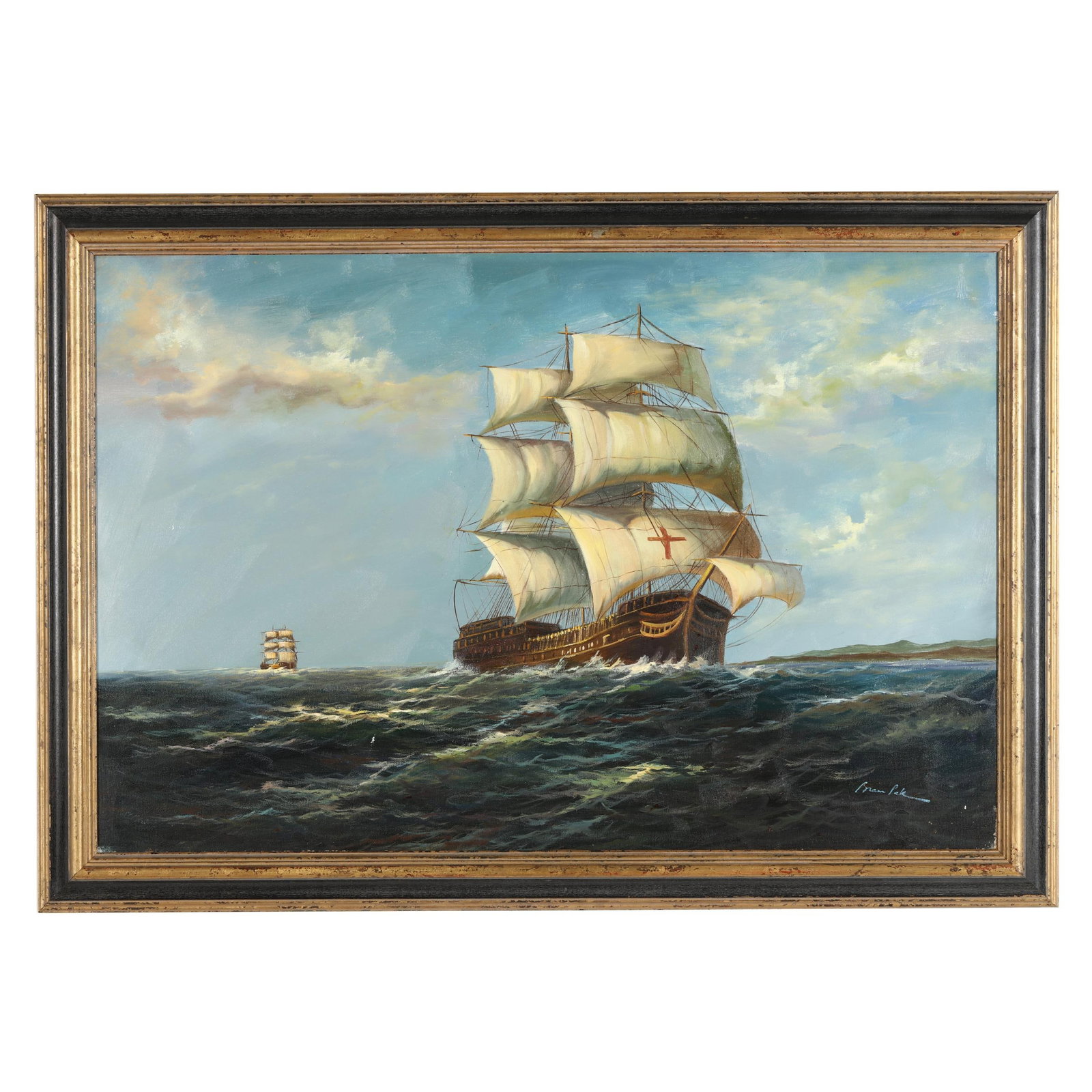 Bram Pak (20th Century), Clipper Ship at Sea (1 of 4)
