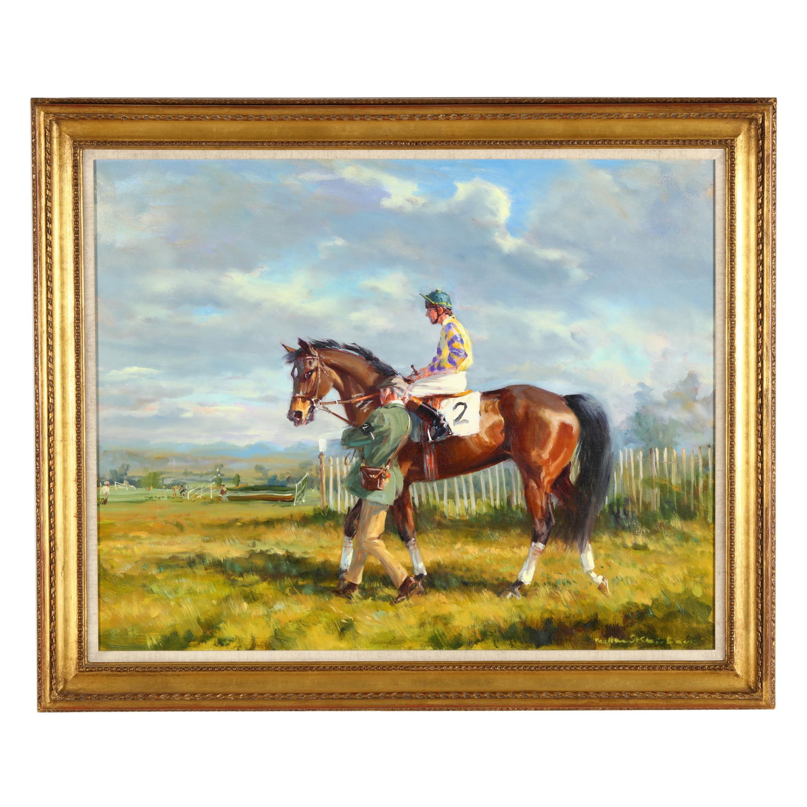 Heather St Clair Davis (English-American, 1937-1999), Full of Promise: Heather St Clair Davis (English-American, 1937-1999), Full of Promise oil on canvas, signed at lower right, retaining Frost & Reed gallery label to verso, presented in the original gilt frame with lin