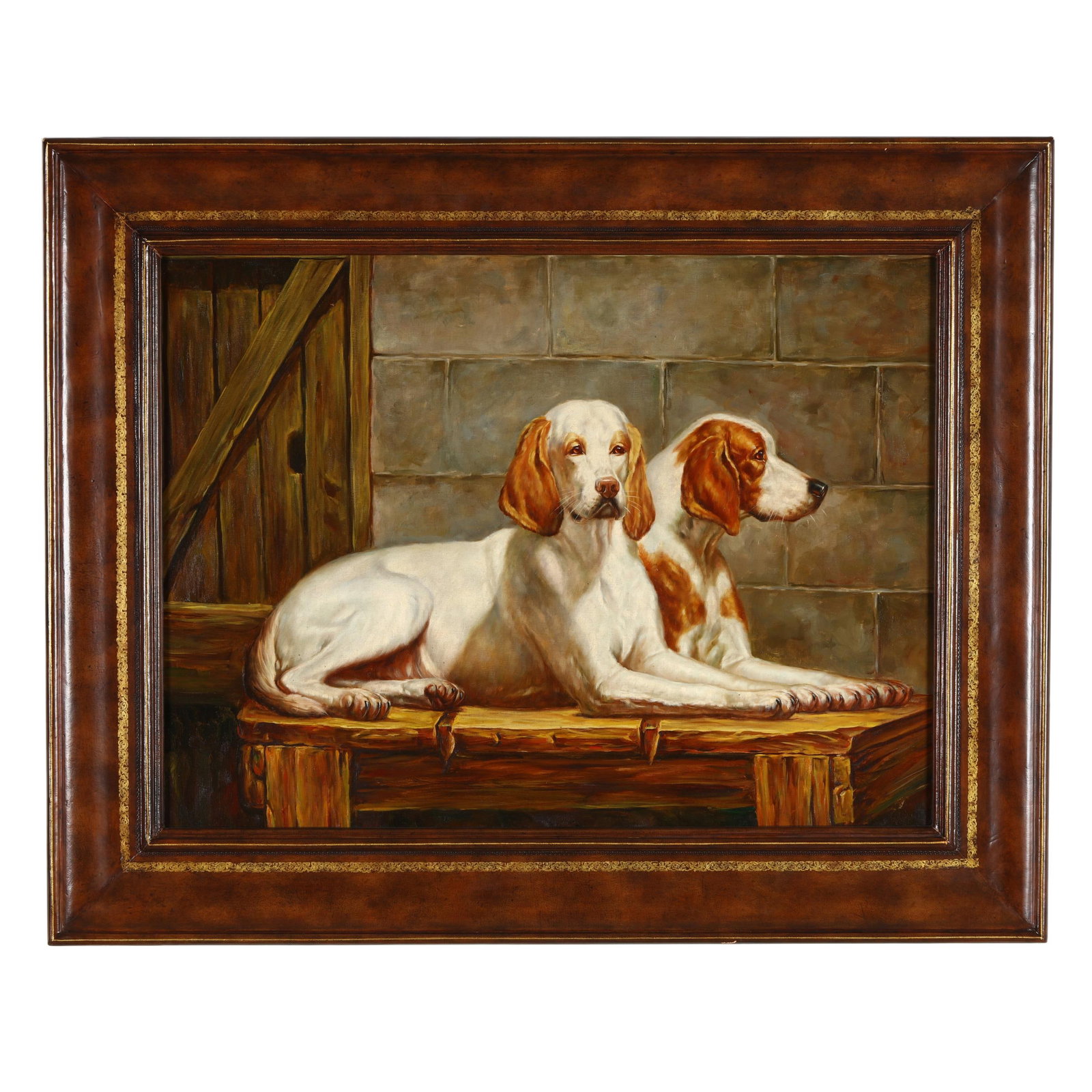 Maitland Smith, Framed Painting of Two Hounds (1 of 6)