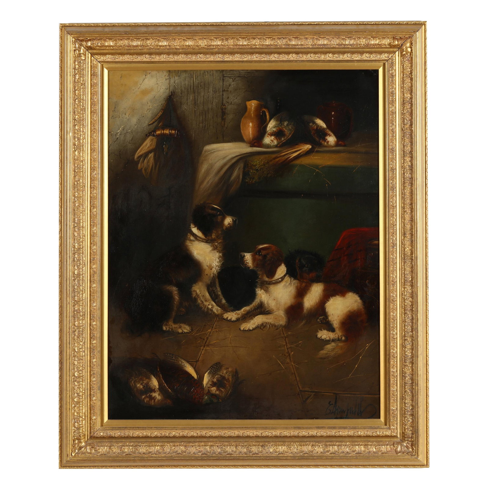 Edward Armfield (British, 1817-1896), Spaniels in a Game Larder (1 of 6)