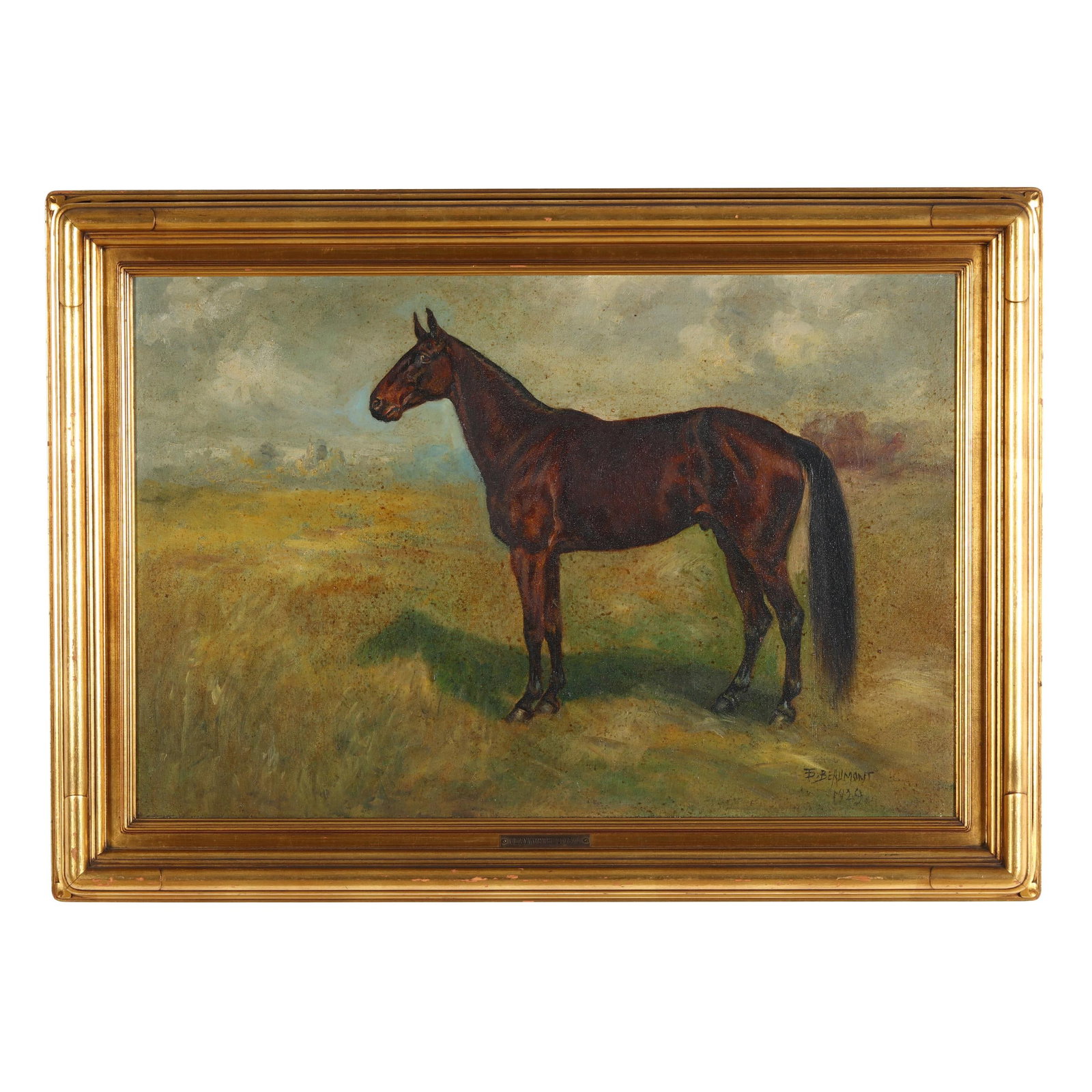 Thomas Dalton Beaumont (Canadian-American, 1867-1934), Clayworth: Thomas Dalton Beaumont (Canadian-American, 1867-1934), Clayworth oil on canvas, 1929, signed and dated at lower right, with study for the work to the verso canvas, presented in a giltwood frame. Stret
