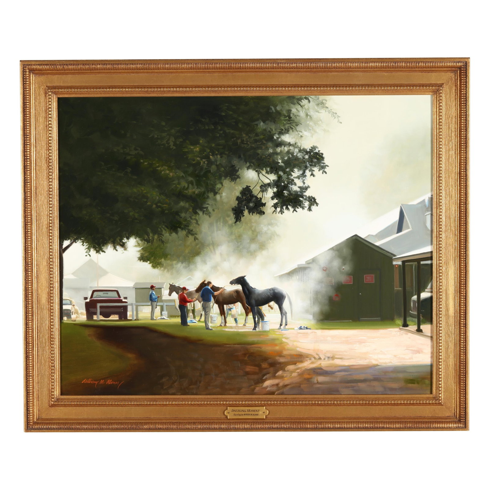 Anthony Alonso (American, 1931-2013), Dazzling Moment: Anthony Alonso (American, 1931-2013), Dazzling Moment oil on canvas, 2000, signed at lower left, retaining artist's gallery label and signature to verso, presented in the original gilt frame.