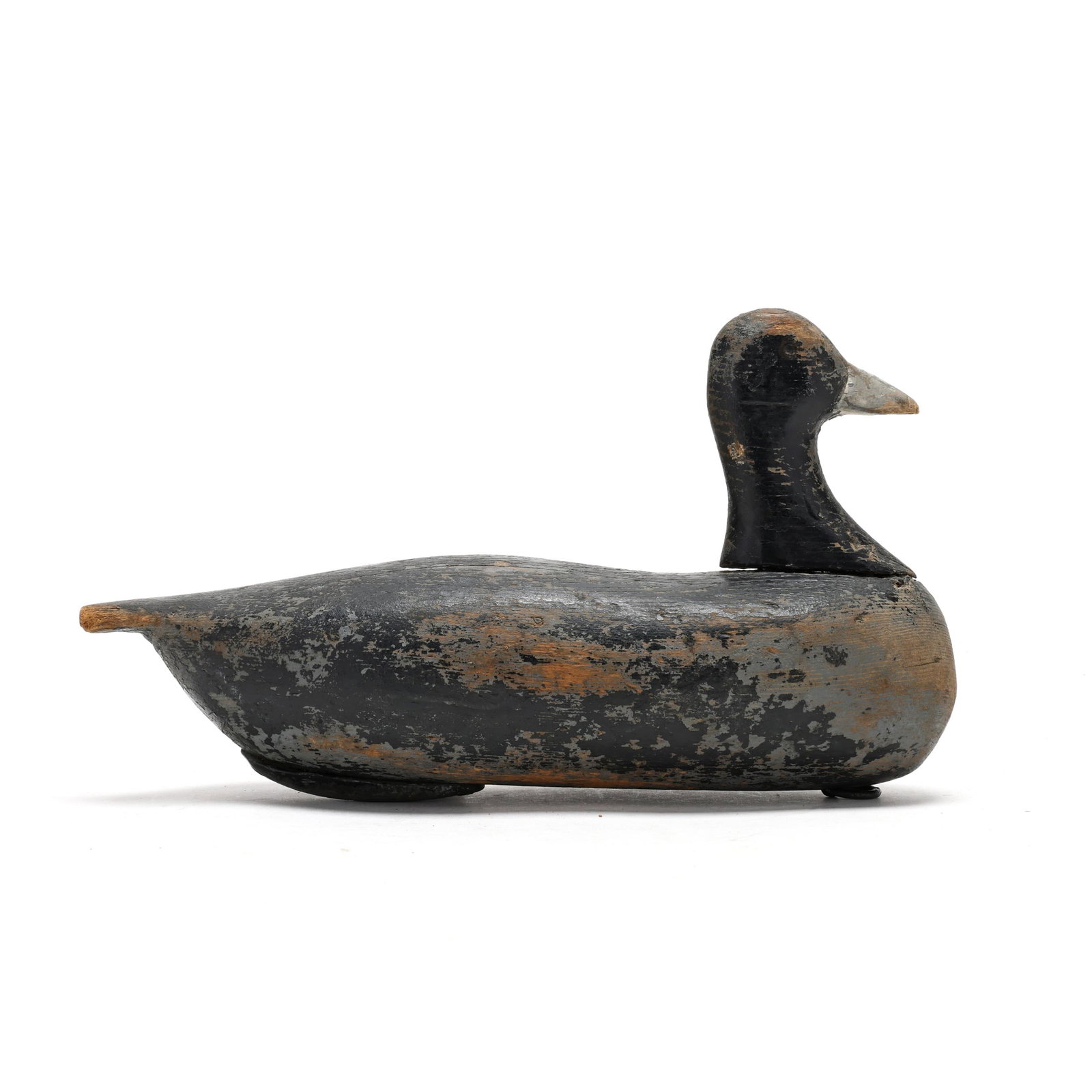 George Waterfield (NC, 1885-1926), Coot: George Waterfield (NC, 1885-1926), Coot Knotts Island, North Carolina, circa 1910, carved and painted wood. Length 12 in, x 7 x 4.5 Additional high-resolution photos are available at www.lelandlittle.