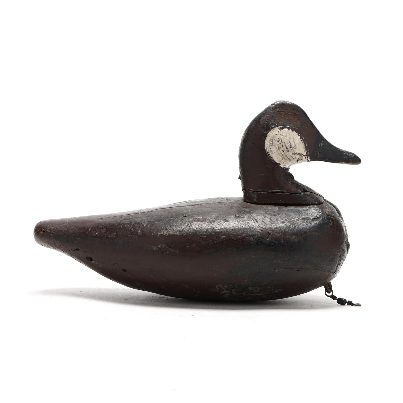 Early Knotts Island Ruddy Duck: Early Knotts Island Ruddy Duck Knotts Island, North Carolina, circa 1910, carved and painted wood. Length 12 in. x 7.5 x 6 in. Additional high-resolution photos are available at www.lelandlittle.com