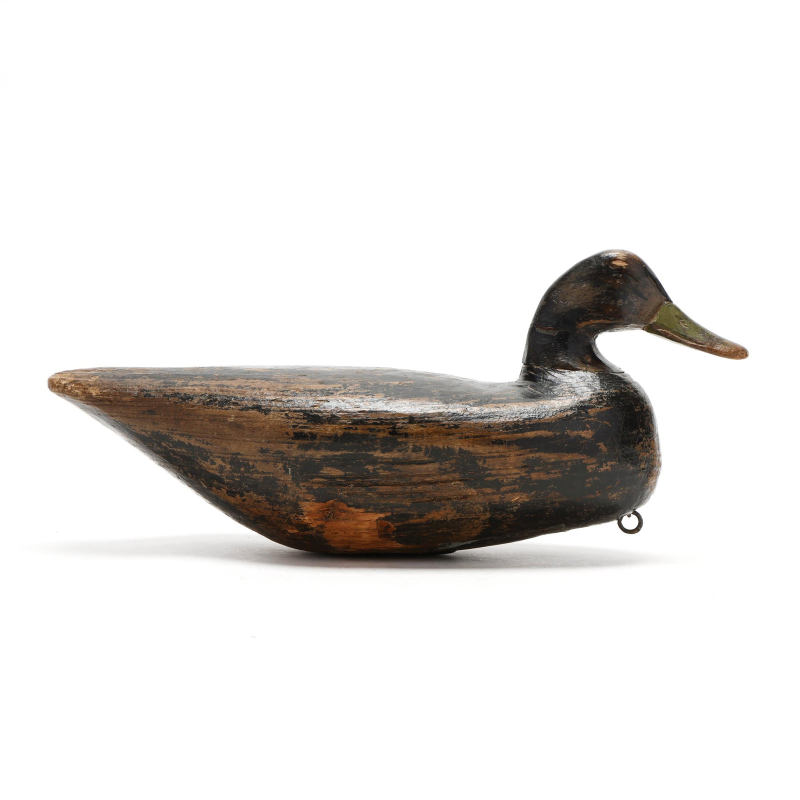 Doug Jester (VA, 1876-1961), Black Duck: Doug Jester (VA, 1876-1961), Black Duck Chincoteague, Virginia, circa 1930s, carved and painted wood. Length 15.5 in. A very nice Jester black duck with a prominent neck shelf. Additional high-resolut