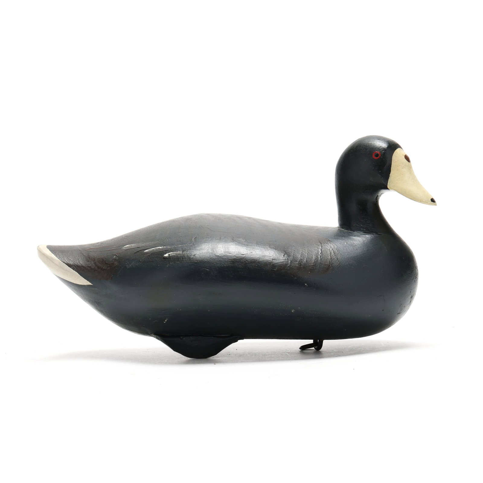 Madison Mitchell (MD, 1901-1993), Coot: Madison Mitchell (MD, 1901-1993), Coot Havre de Grace, Maryland, 1975, carved and painted wood, signed and dated. Length 13 in. x 6 x 5.5 Head turned to the right. Additional high-resolution photos ar