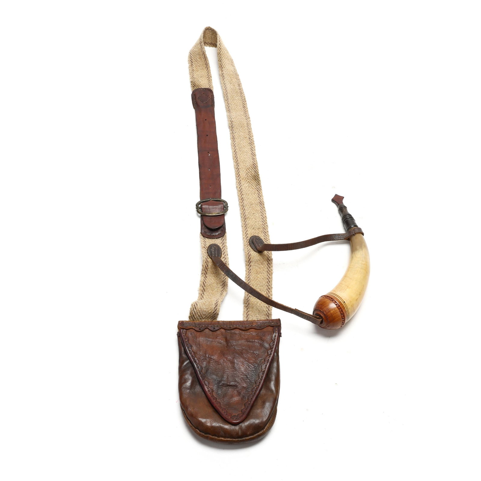 Pete Hutton (IL), Powder Horn and Leather Bag (1 of 10)