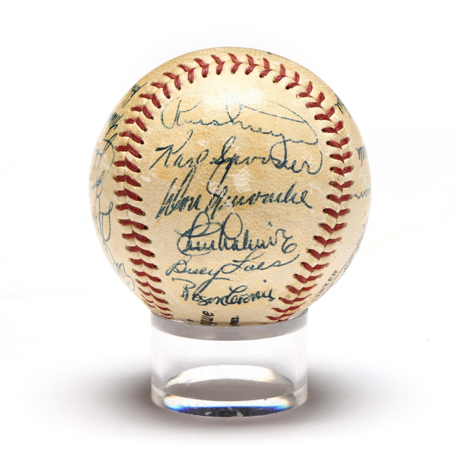 1955 Brooklyn Dodgers World Championship Signed Baseball (1 of 5)