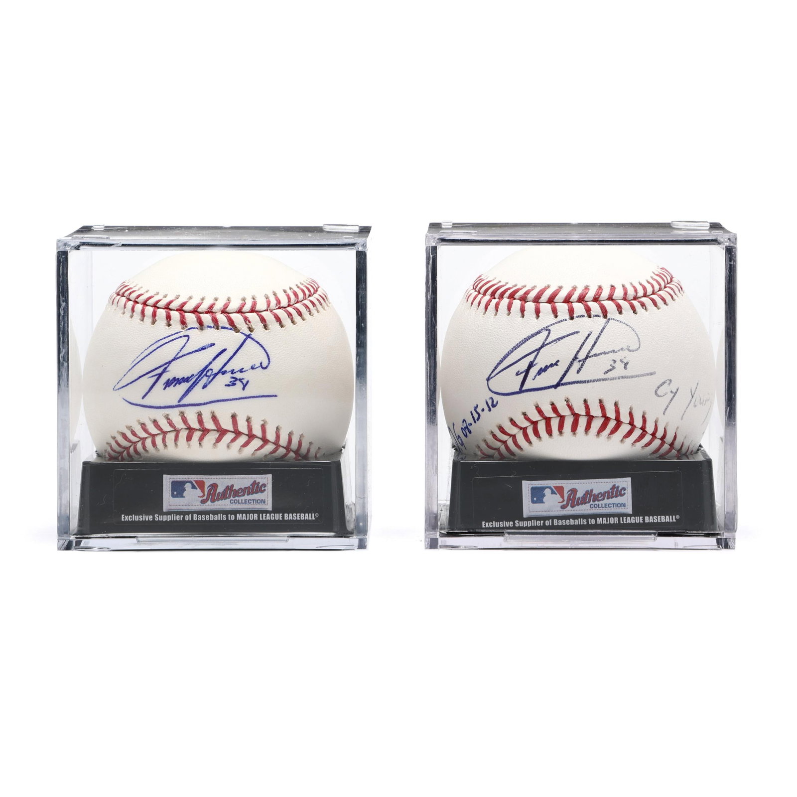Two Felix Hernandez Autographed Baseballs: Two Felix Hernandez Autographed Baseballs Two baseballs in cases. Additional high-resolution photos are available at www.lelandlittle.com