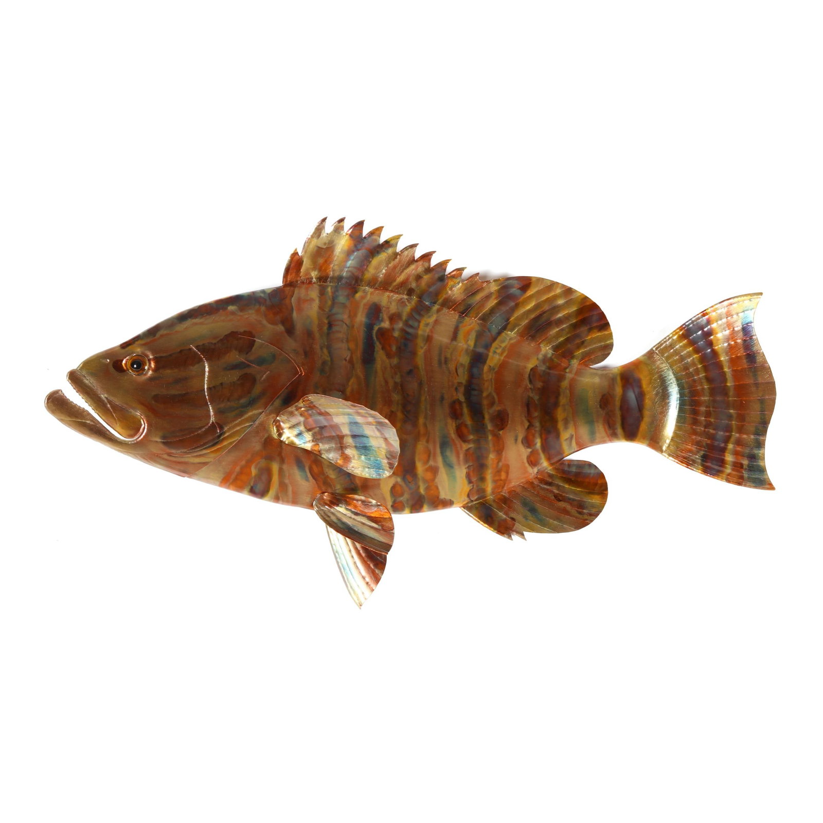 Hanes Hoffman (NC) Copper Grouper: Hanes Hoffman (NC) Copper Grouper 2024, sign and dated to verso Length 24.25 in. x 12 x 4 Additional high-resolution photos are available at www.lelandlittle.com