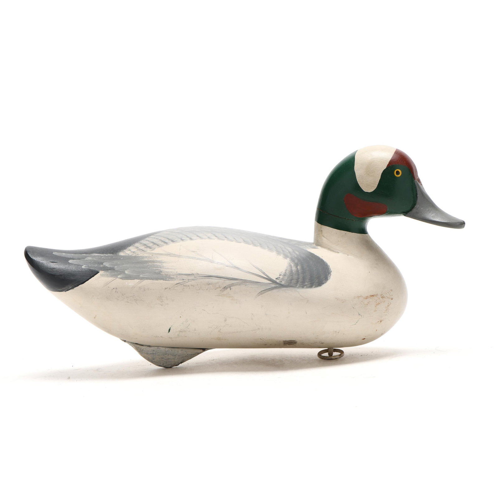 Upper Bay Bufflehead: Upper Bay Bufflehead Havre de Grace, circa 1970s, carved and painted wood. Length 13.5 in. x 7 x 6 Head turned to the right. Additional high-resolution photos are available at www.lelandlittle.com