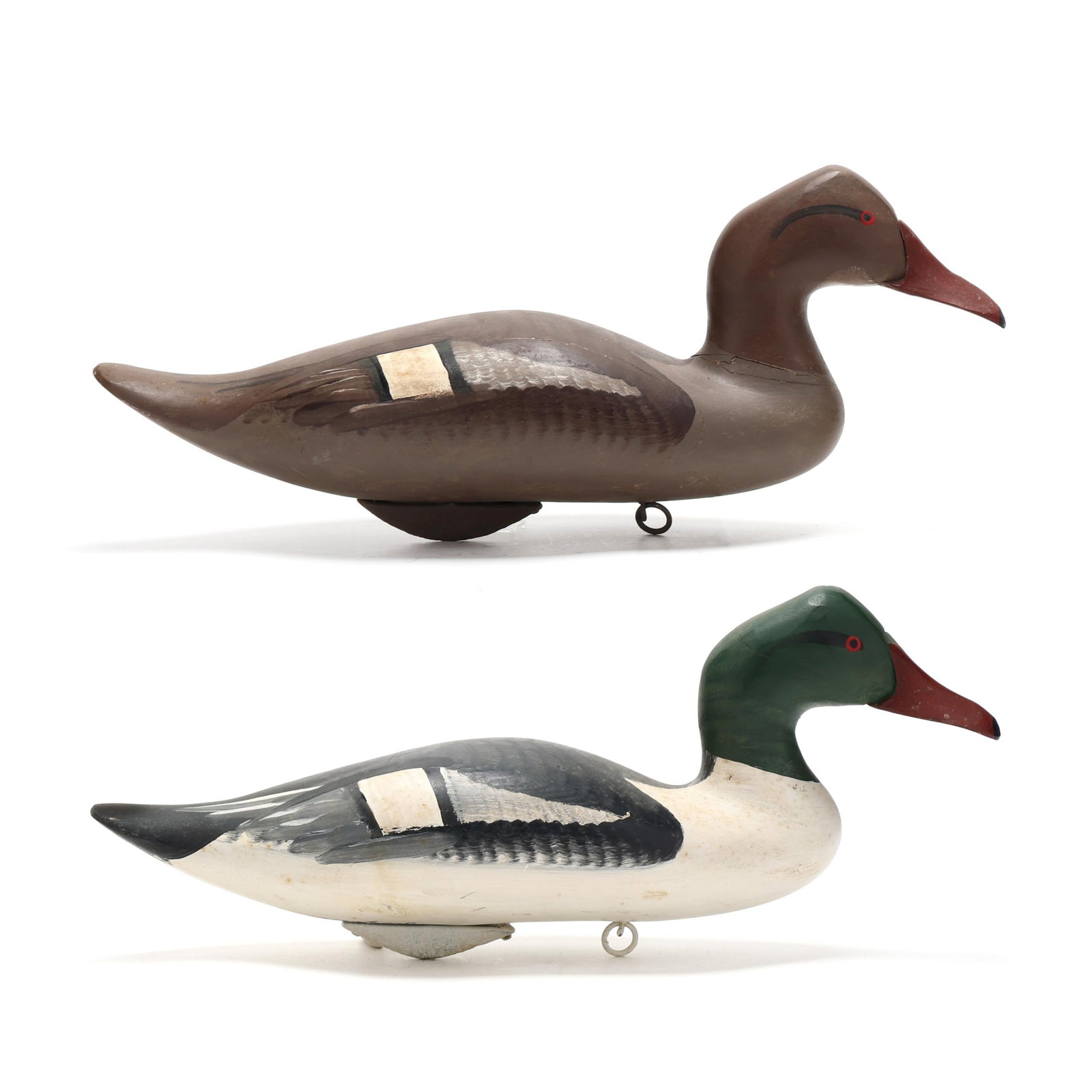 Captn Harry Jobes (MD, 1936-2019), Pair of Shovelers: Captn Harry Jobes (MD, 1936-2019), Pair of Shovelers Havre de Grace, Maryland, circa 1990s, carved and painted wood. Length 16 in. x 6.5 x 7 Additional high-resolution photos are available at