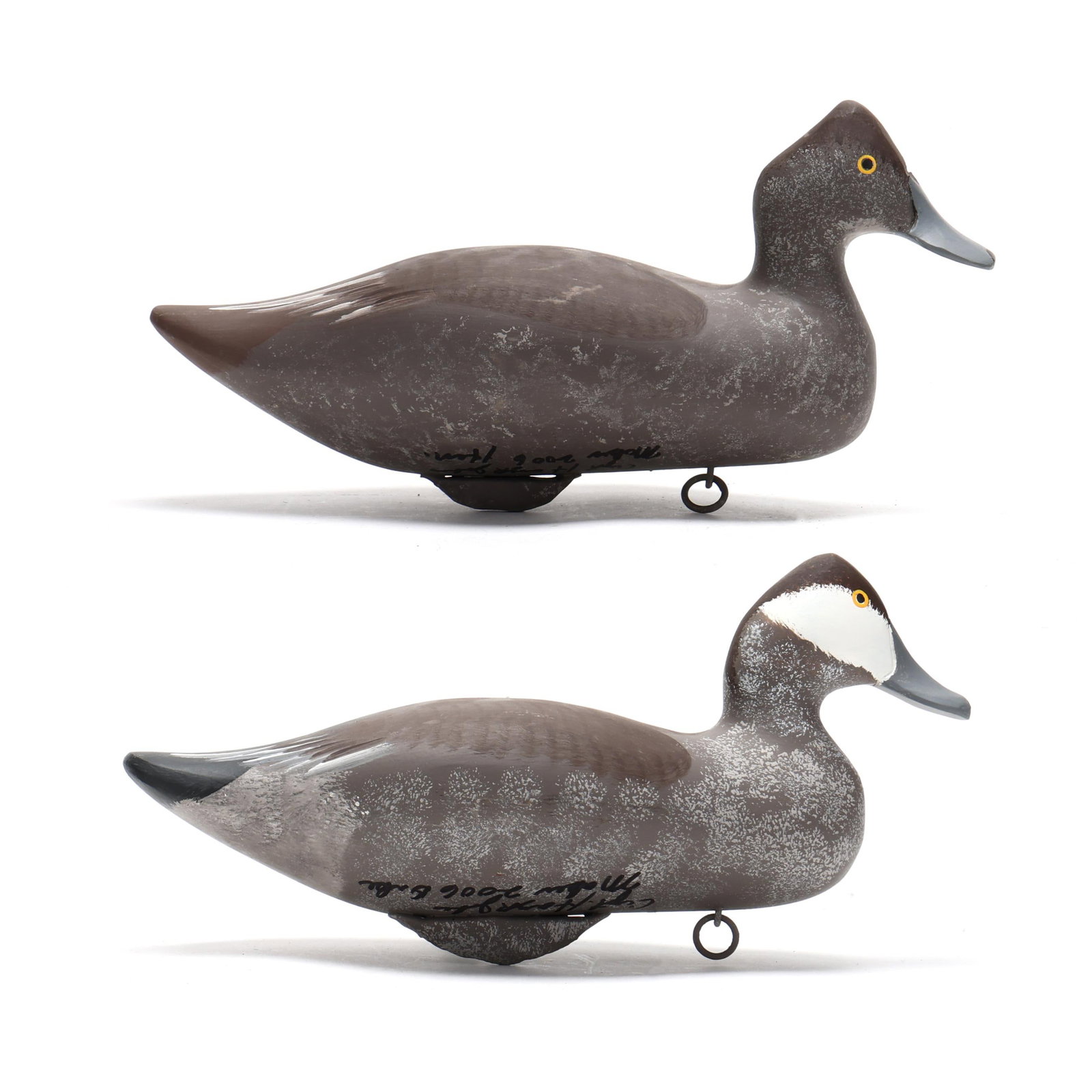 Captn Harry Jobes (MD, 1936-2019), Pair of Ruddy Ducks: Captn Harry Jobes (MD, 1936-2019), Pair of Ruddy Ducks Havre de Grace, Maryland, cira 1990s, carved and painted wood. Length 13 in. x 7 x 5 Additional high-resolution photos are available at
