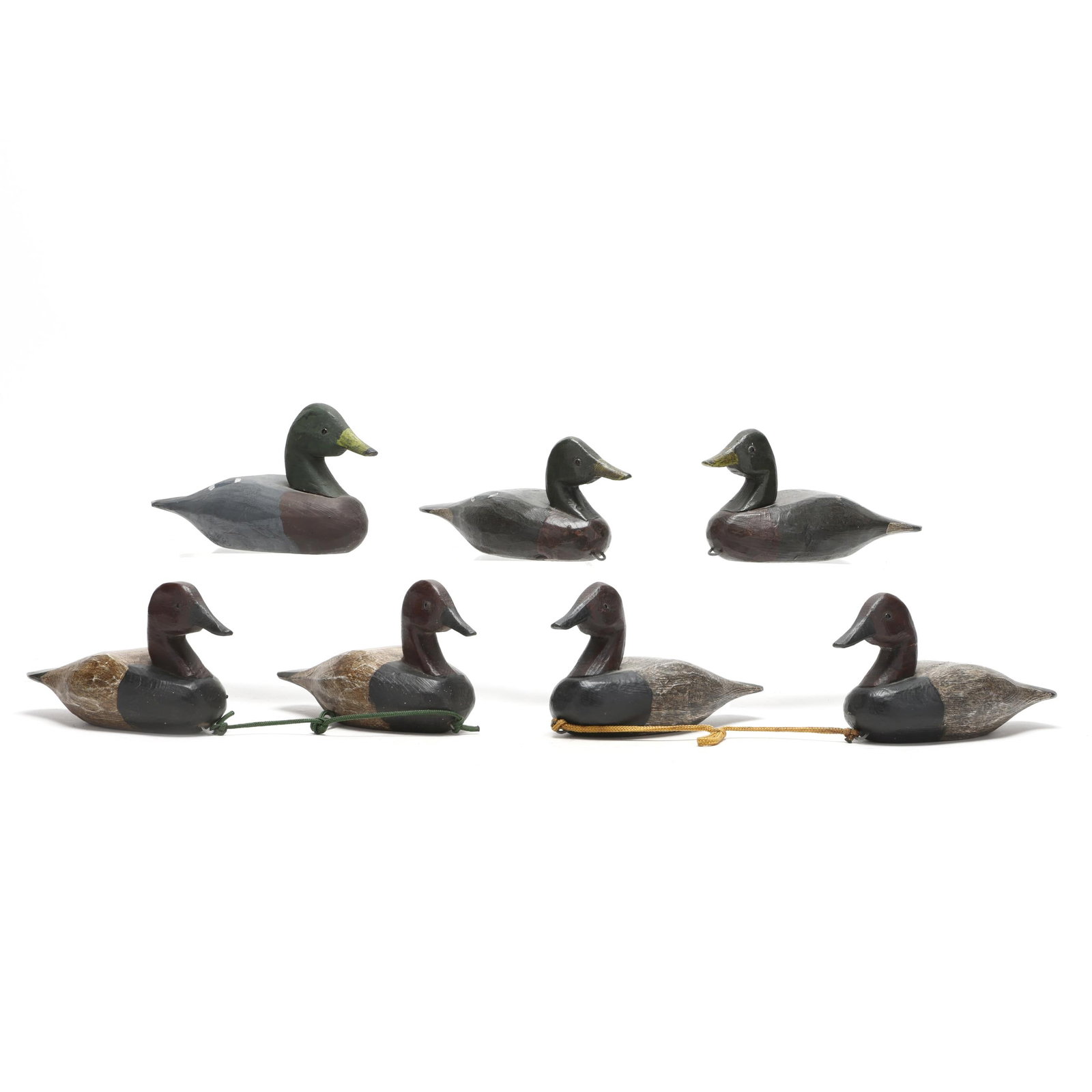 Romie Waterfield (NC, 1918-2010), Group of Seven Miniature Decoys (1 of 8)