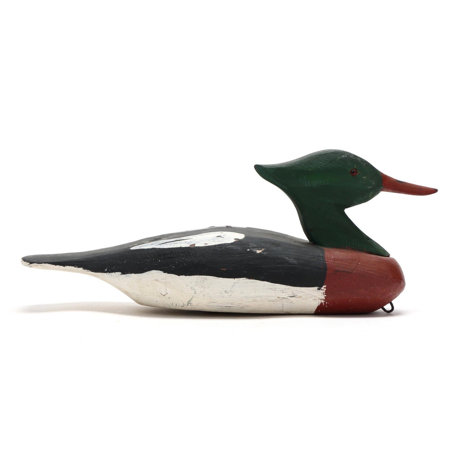 Romie Waterfield (NC, 1918-2010), Merganser: Romie Waterfield (NC, 1918-2010), Merganser Knotts Island, North Carolina, circa 1990s, carved and painted wood. Length 15.5 in. x 5.5 x 5 Additional high-resolution photos are available at www.leland