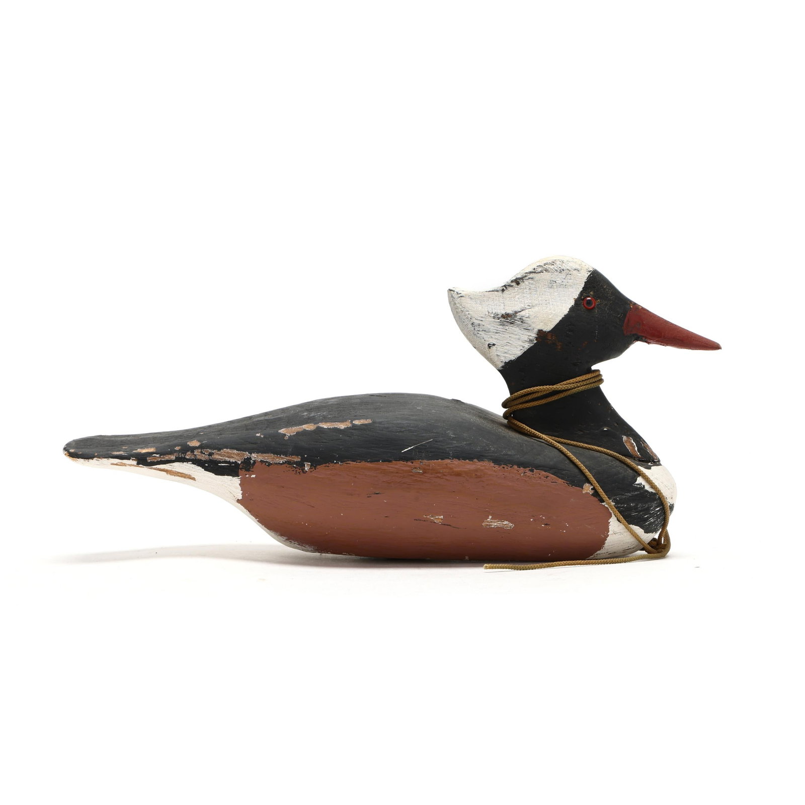 Romie Waterfield (NC, 1918-2010), Hooded Merganser: Romie Waterfield (NC, 1918-2010), Hooded Merganser Knotts Island, North Carolina, circa 1990s, carved and painted wood. Length 12.5 in. x 6 x 5 Additional high-resolution photos are available at www.l