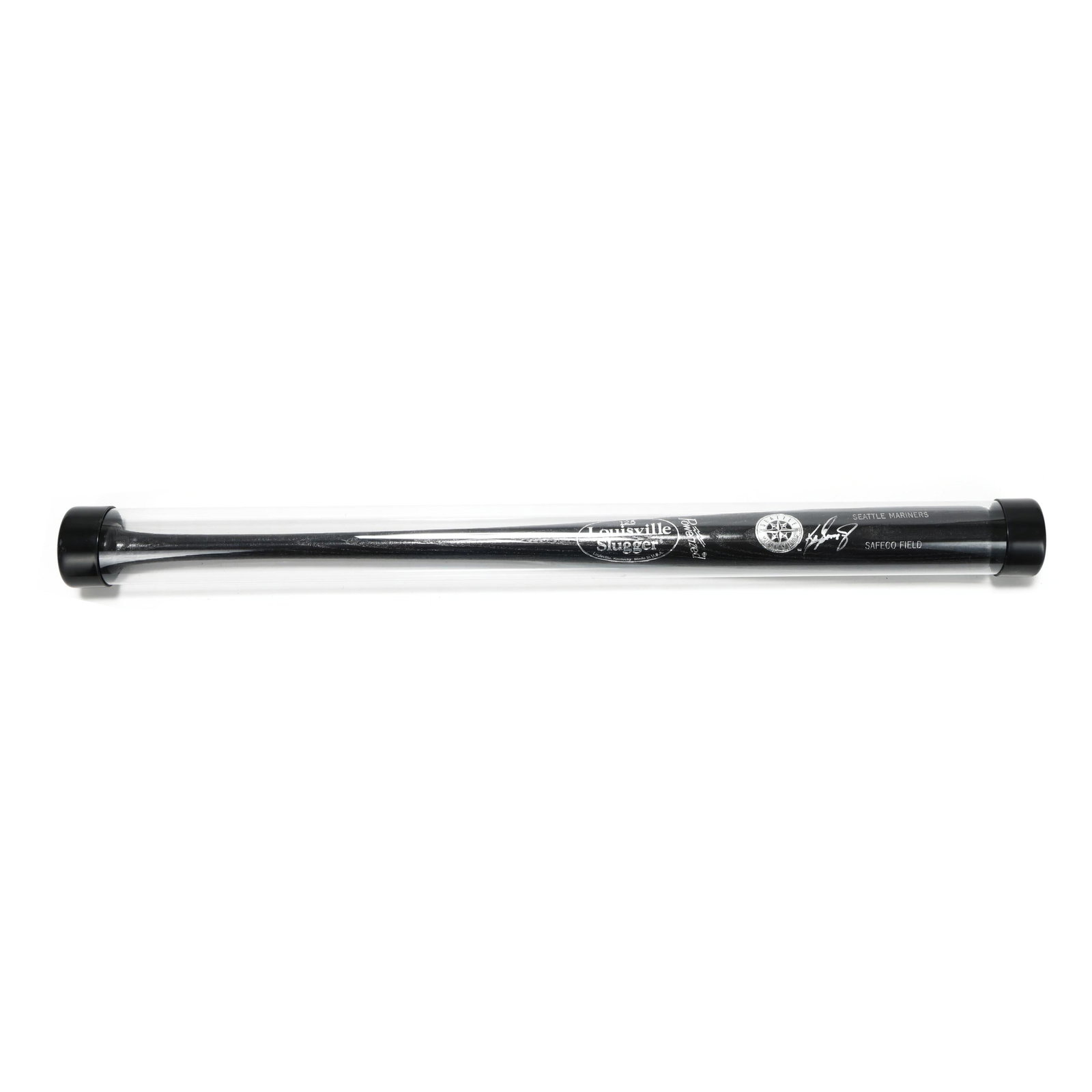 Ken Griffey, Jr. Signed Louisville Slugger Bat: Ken Griffey, Jr. Signed Louisville Slugger Bat Painted and autographed baseball bat issued by the Seattle Mariners. Length 44 in. x 4 Additional high-resolution photos are available at www.lelandlittl