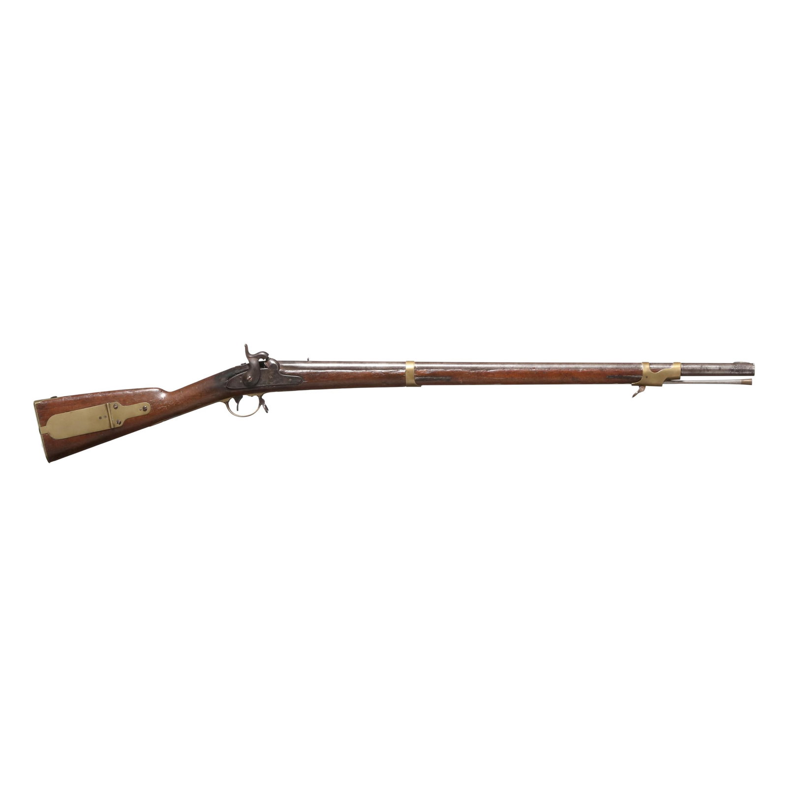 Model 1841 Percussion Rifle: Model 1841 Percussion Rifle No visible serial number (NVS), 33 in. barrel with inspector stamps MM, V and P present, percussion lock plate with text ROBBINS & LAWRENCE US and WINSOR VT 1850 present, b