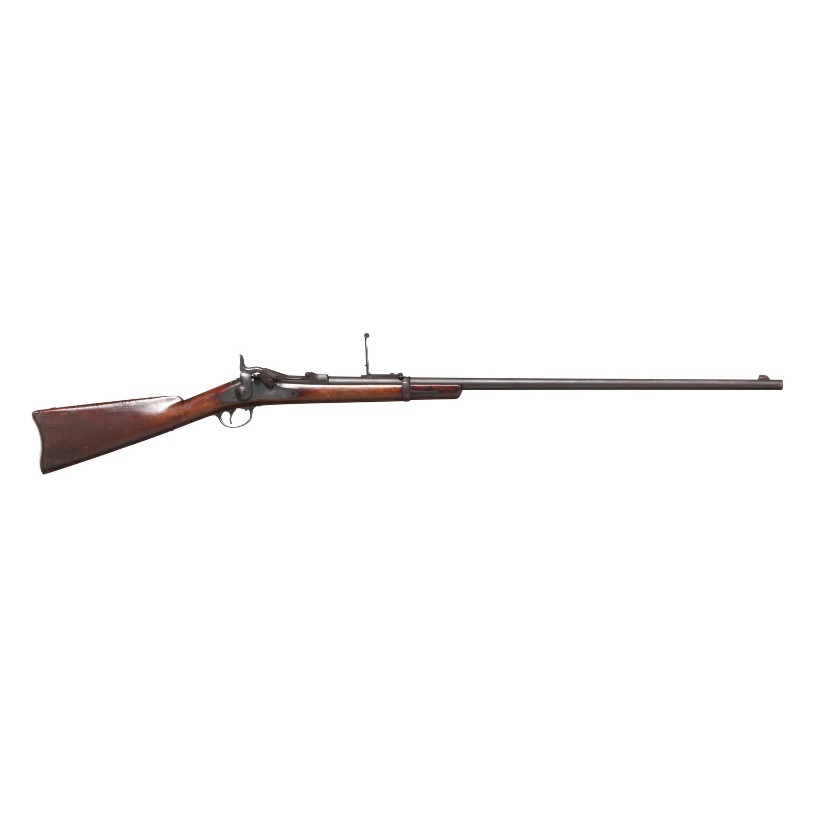U.S. Springfield Model 1878 Trapdoor Rifle: U.S. Springfield Model 1878 Trapdoor Rifle Serial number 68232 present on top of trapdoor receiver, text of US MODE 1878 present on top of trapdoor, text of U S SPRINGFIELD and eagle image present on 