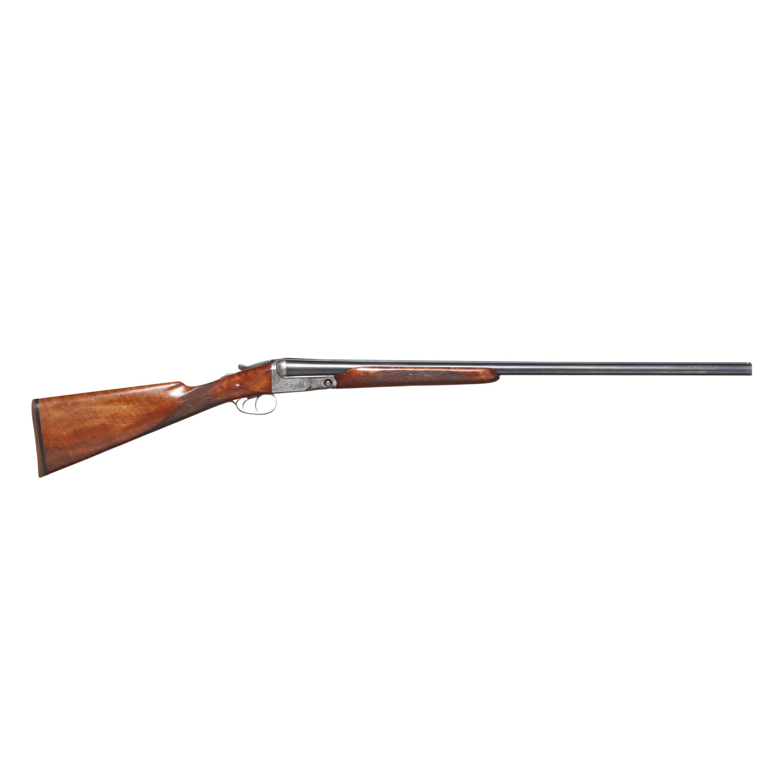 Parker Bros. CHE Grade 12ga Boxlock Ejector Doublegun w/ Case: Parker Bros. CHE Grade 12ga Boxlock Ejector Doublegun w/ Case Serial number 179712 present on water table, forend iron, trigger guard and barrel lug, engraved boxlock ejector action receiver with poin