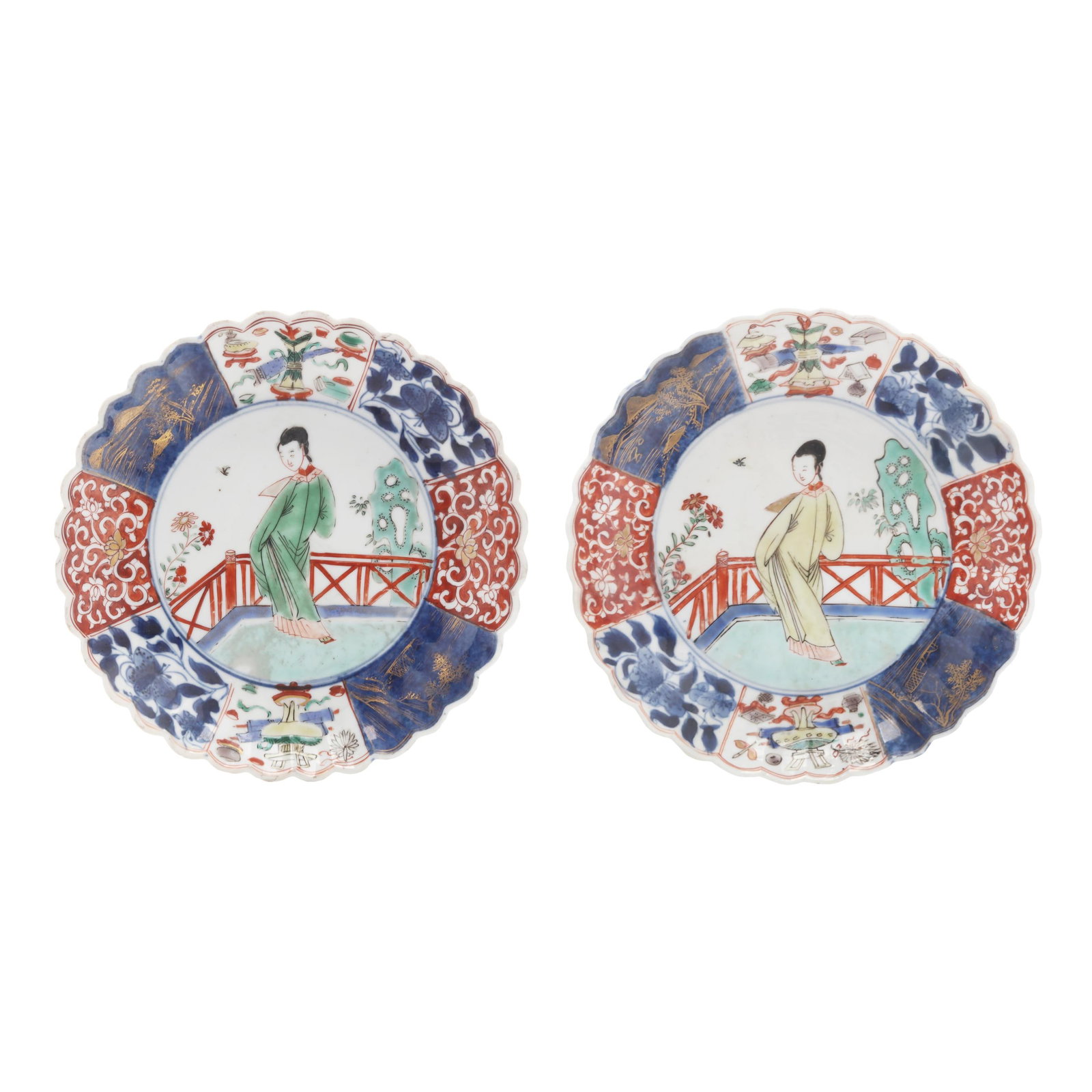 A Pair of Chinese Verte Imari Porcelain Plates (1 of 5)