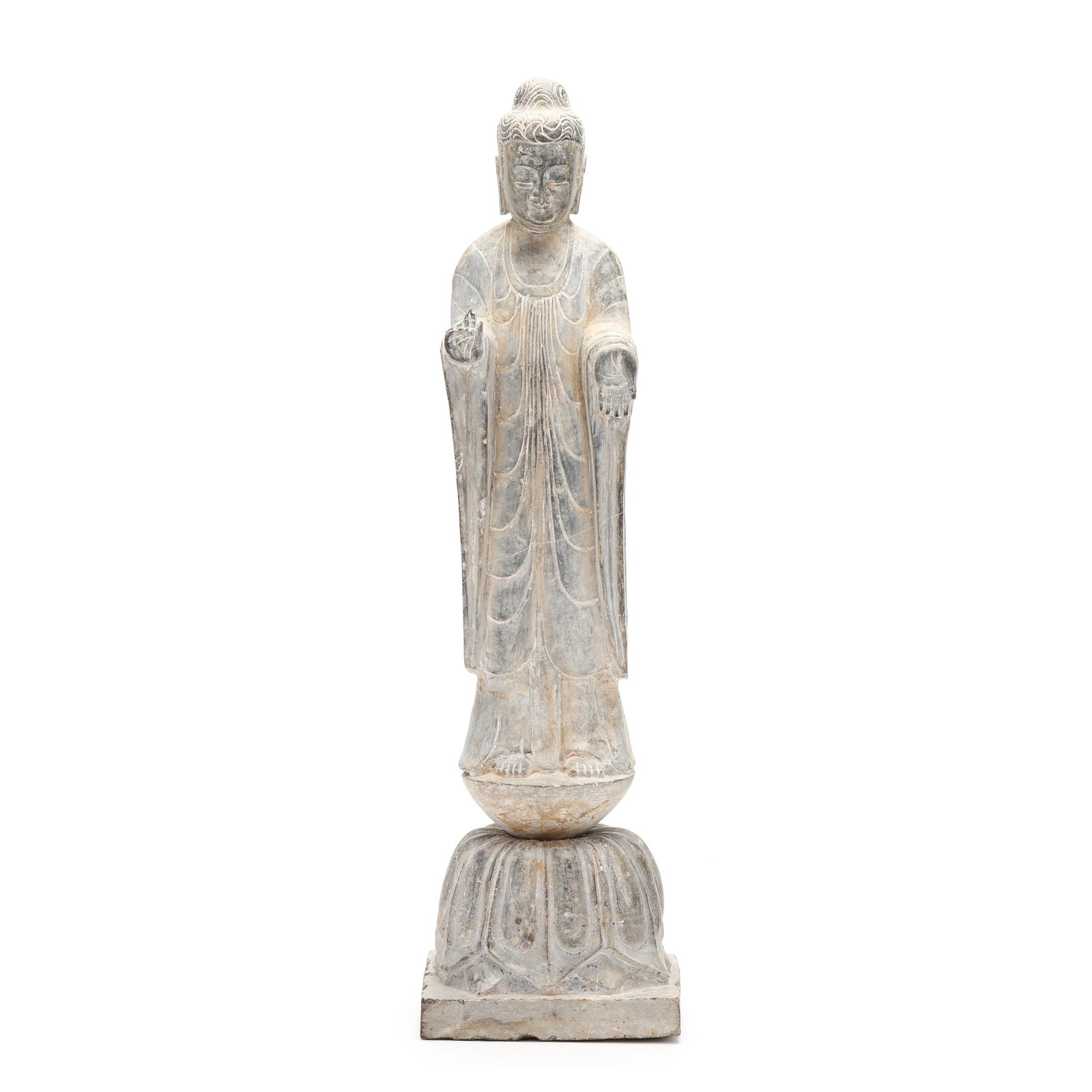 A Chinese Carved Stone Standing Buddha (1 of 13)
