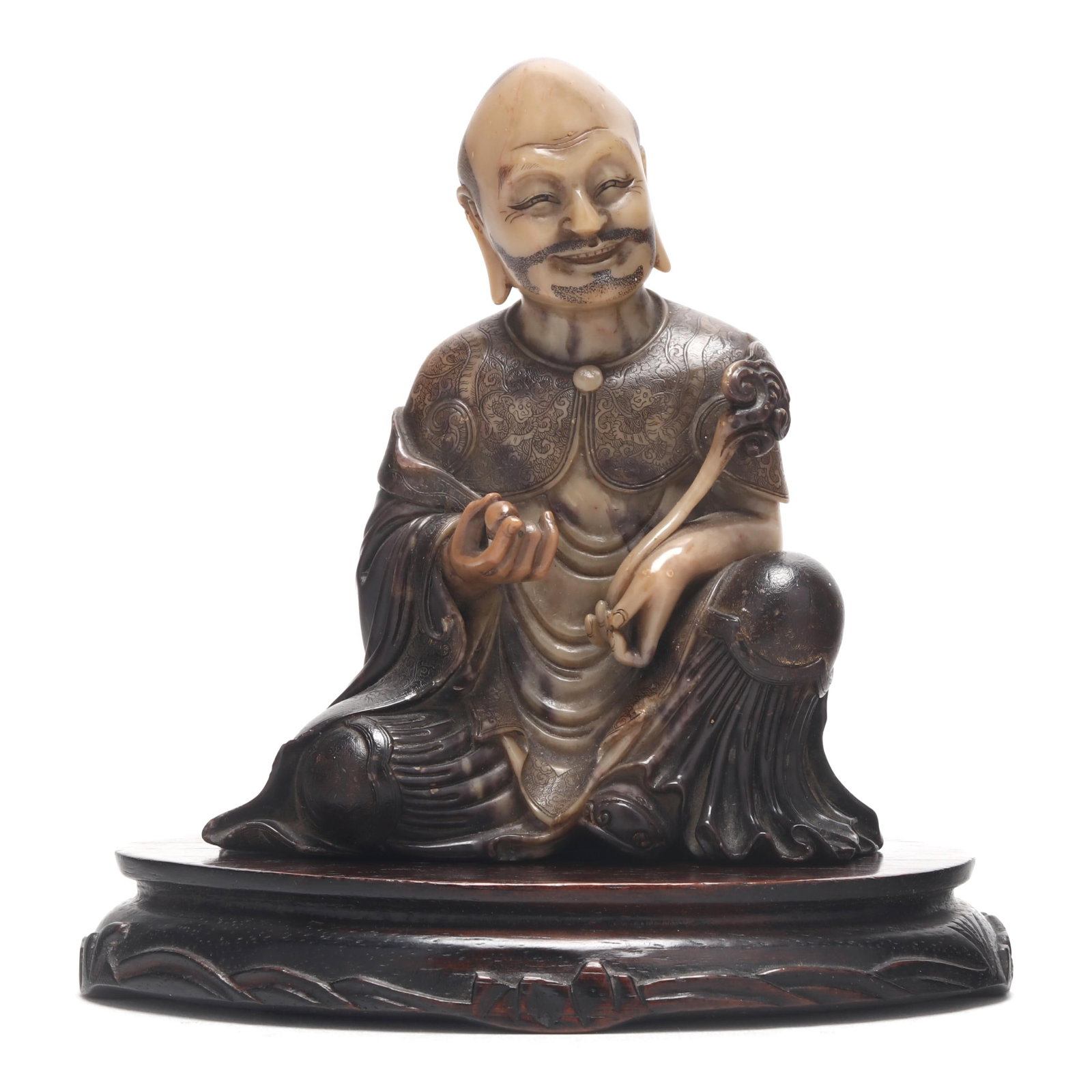 A Very Fine Chinese Carved Shoushan Stone Luohan (1 of 6)