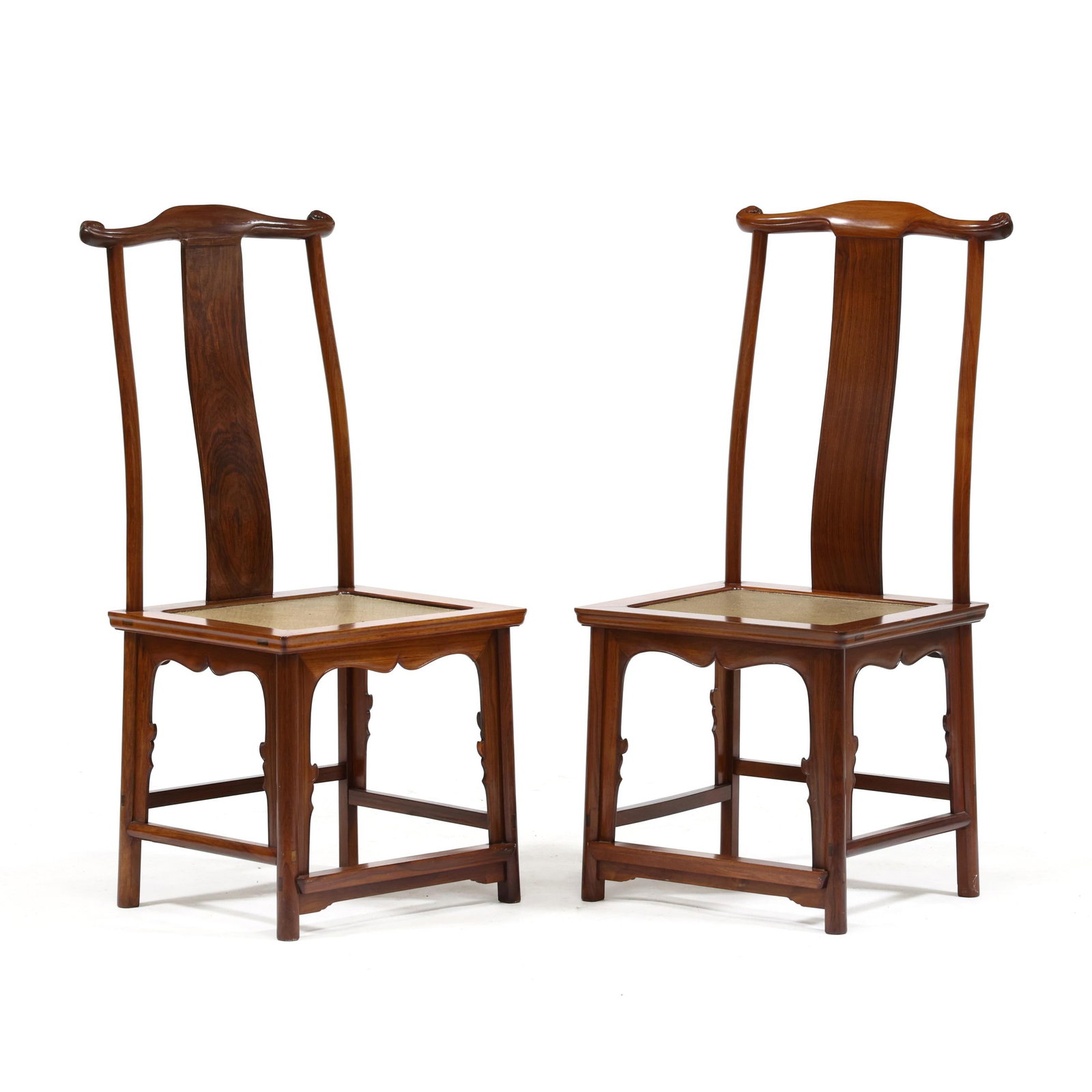 A Pair of Chinese Yokeback Cane Seat Side Chairs (1 of 8)