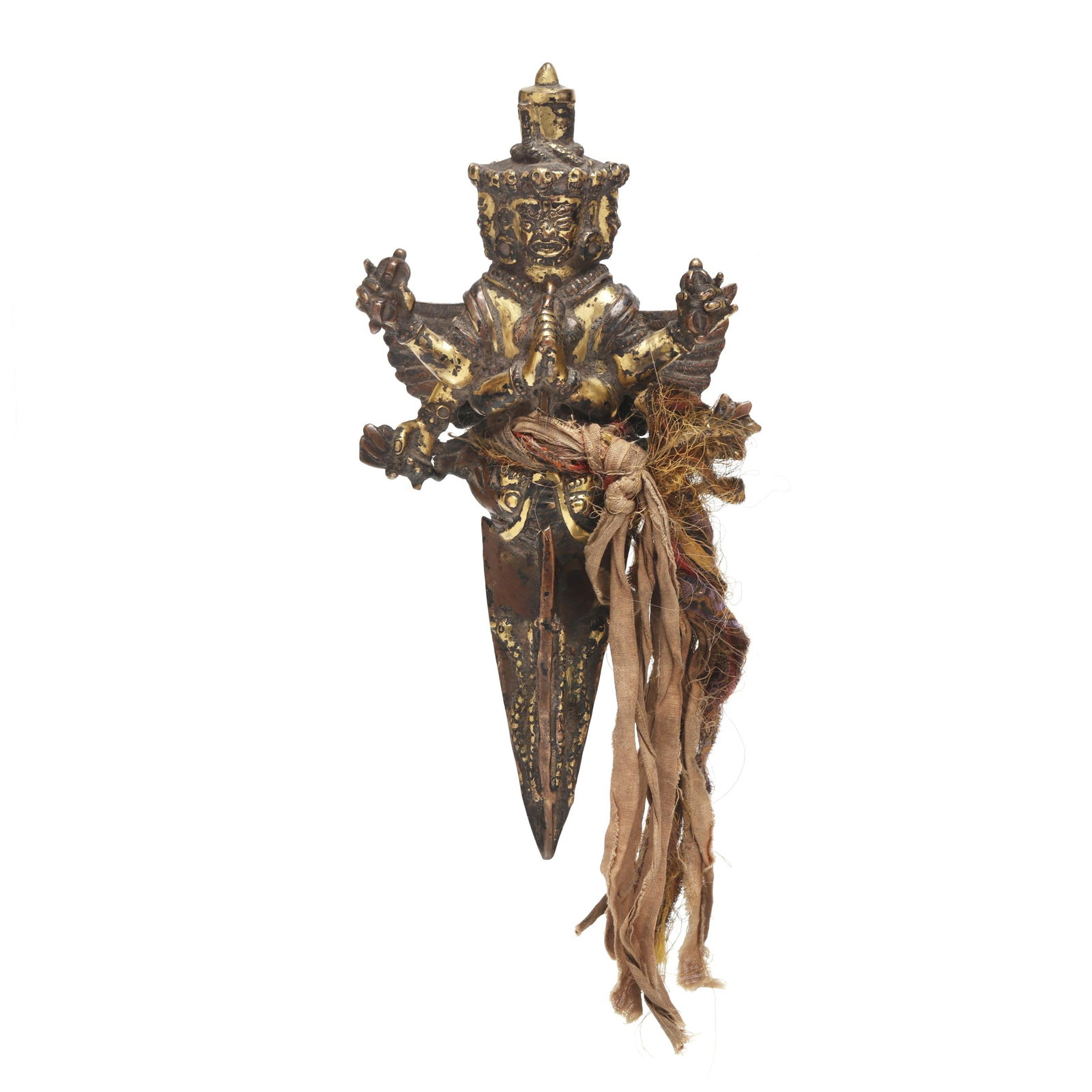 A Himalayan Gilt Bronze Garuda Form Vajrakila Phurba (1 of 6)