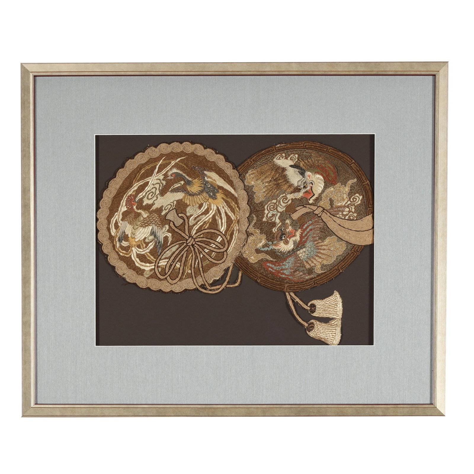 A Japanese Silk Embroidery in Form of Roundels (1 of 4)