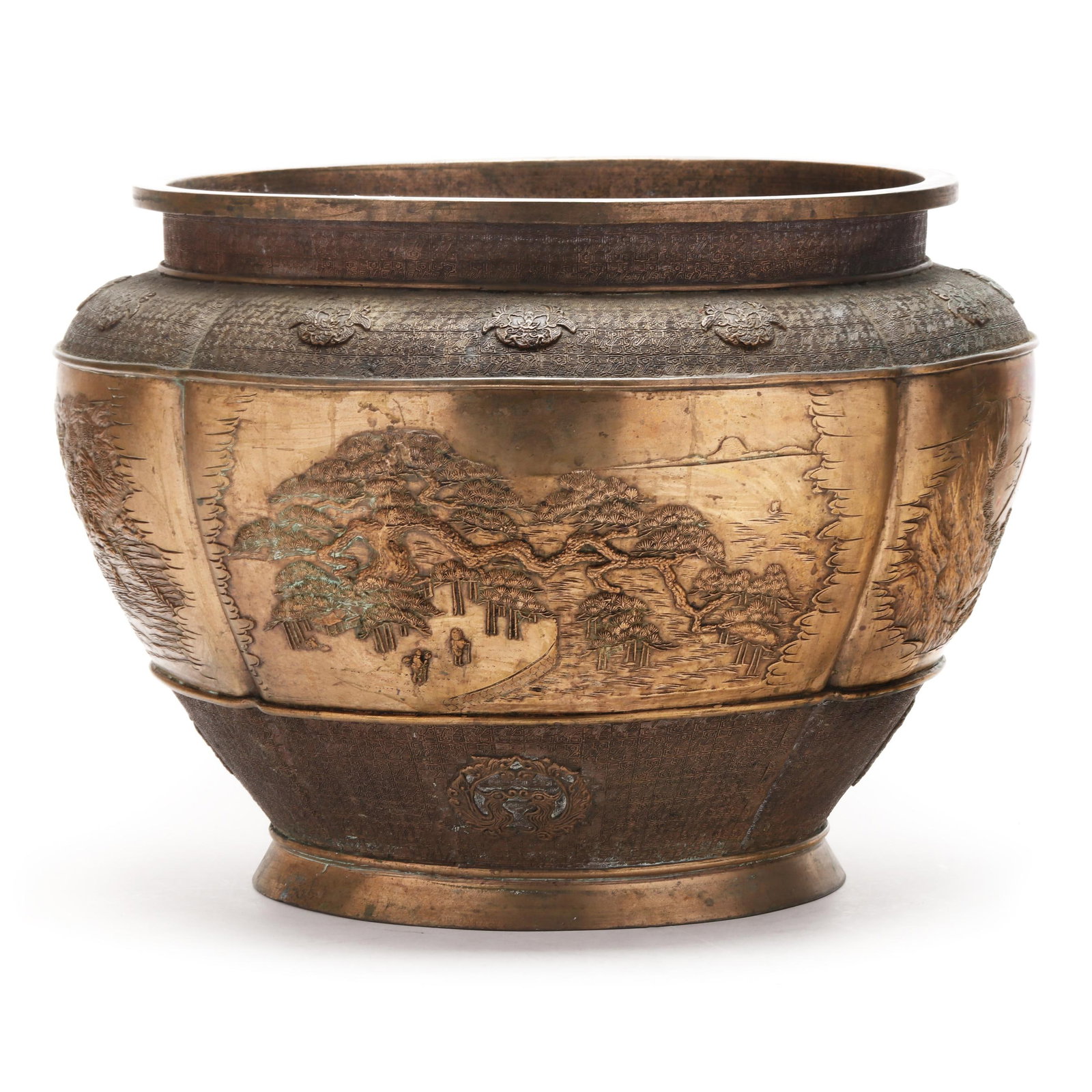 A Grand Japanese Gilt Bronze Bronze Hibachi Jardiniere (1 of 10)