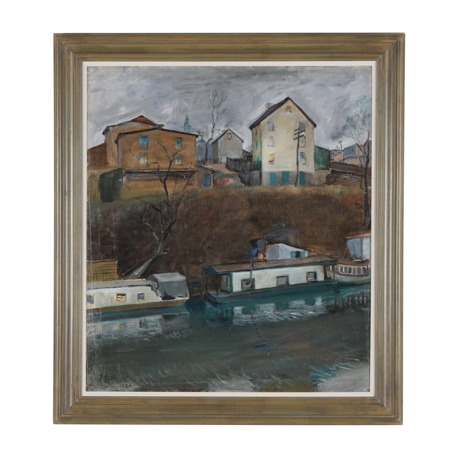 Francis Speight (American, 1896-1989), Canal Scene No. 1: Francis Speight (American, 1896-1989), Canal Scene No. 1 oil on canvas (lined), 1926, signed and dated at lower left, framed. 32 1/2 x 28 1/2 in.; Frame dimensions 38 1/4 x 34 1/4 in. Francis Speight 