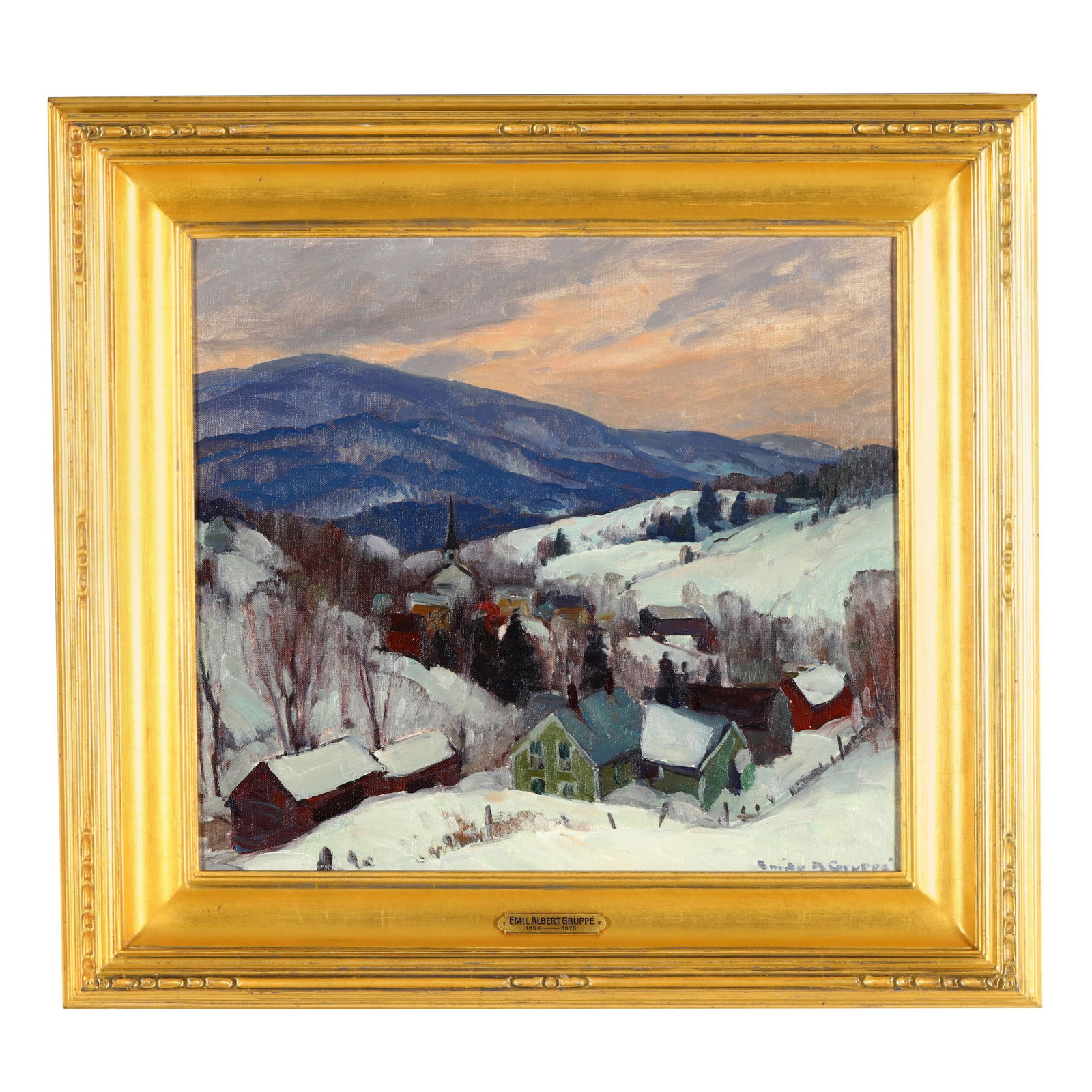 Emile Gruppe (American, 1896-1978), Village in Snow (1 of 9)